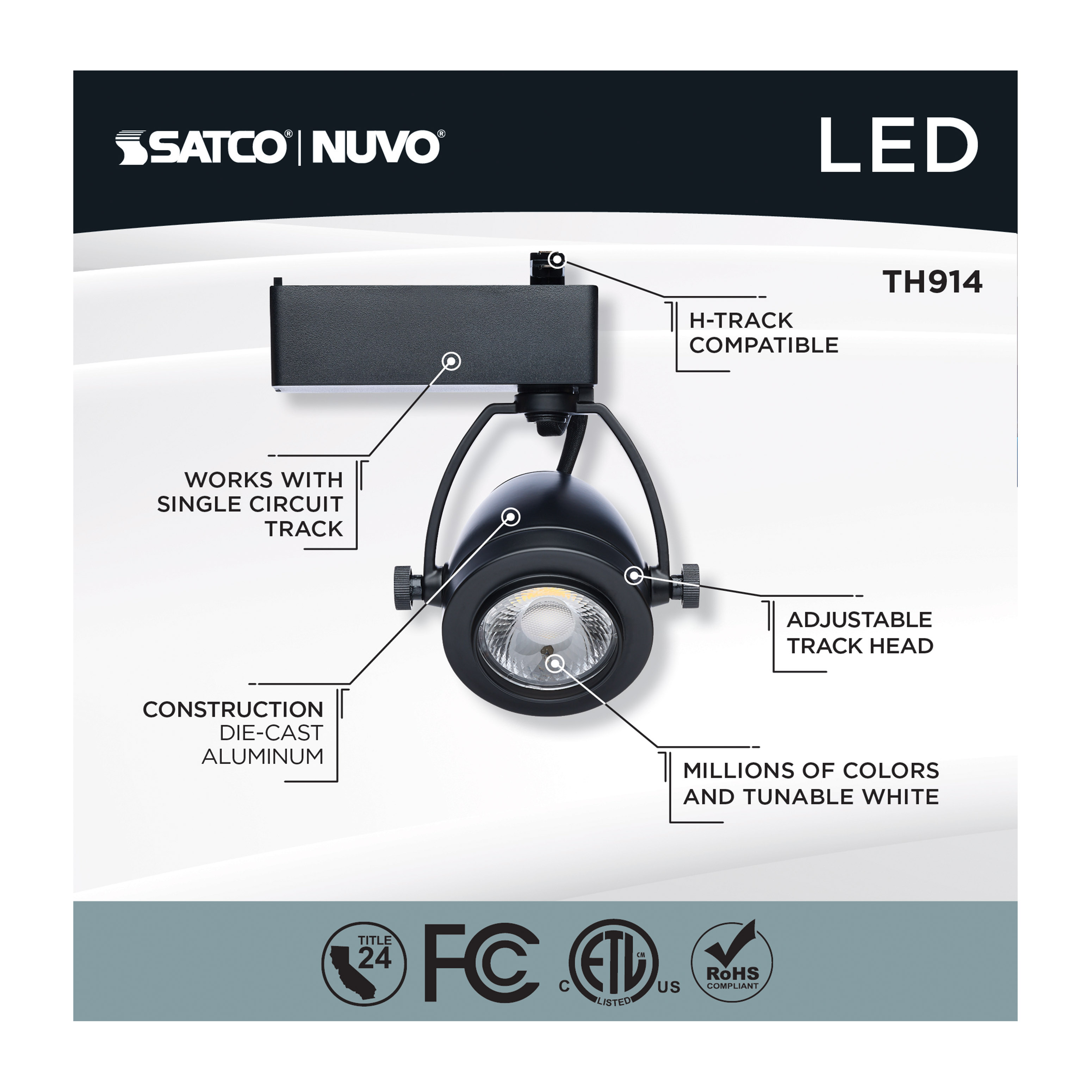 12W LED TRACK HEAD PINCH BACK - TH914