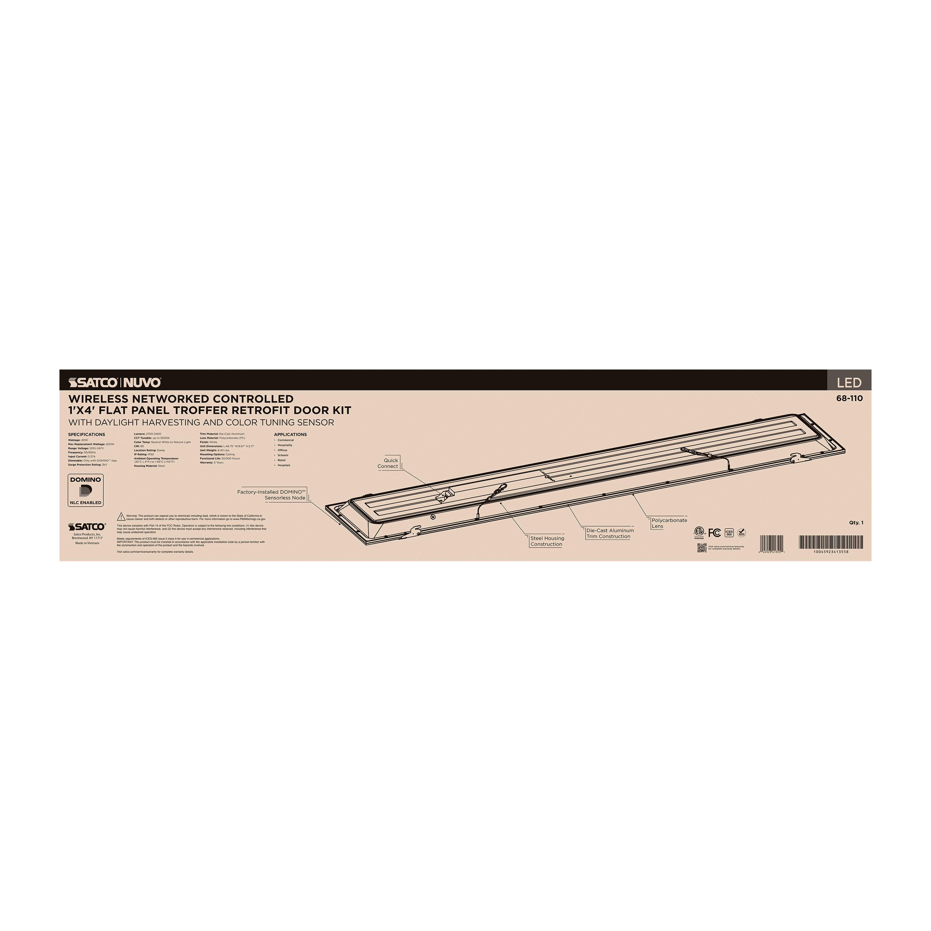DOMINO 1X4 PANEL RETROFIT KIT - 68-110