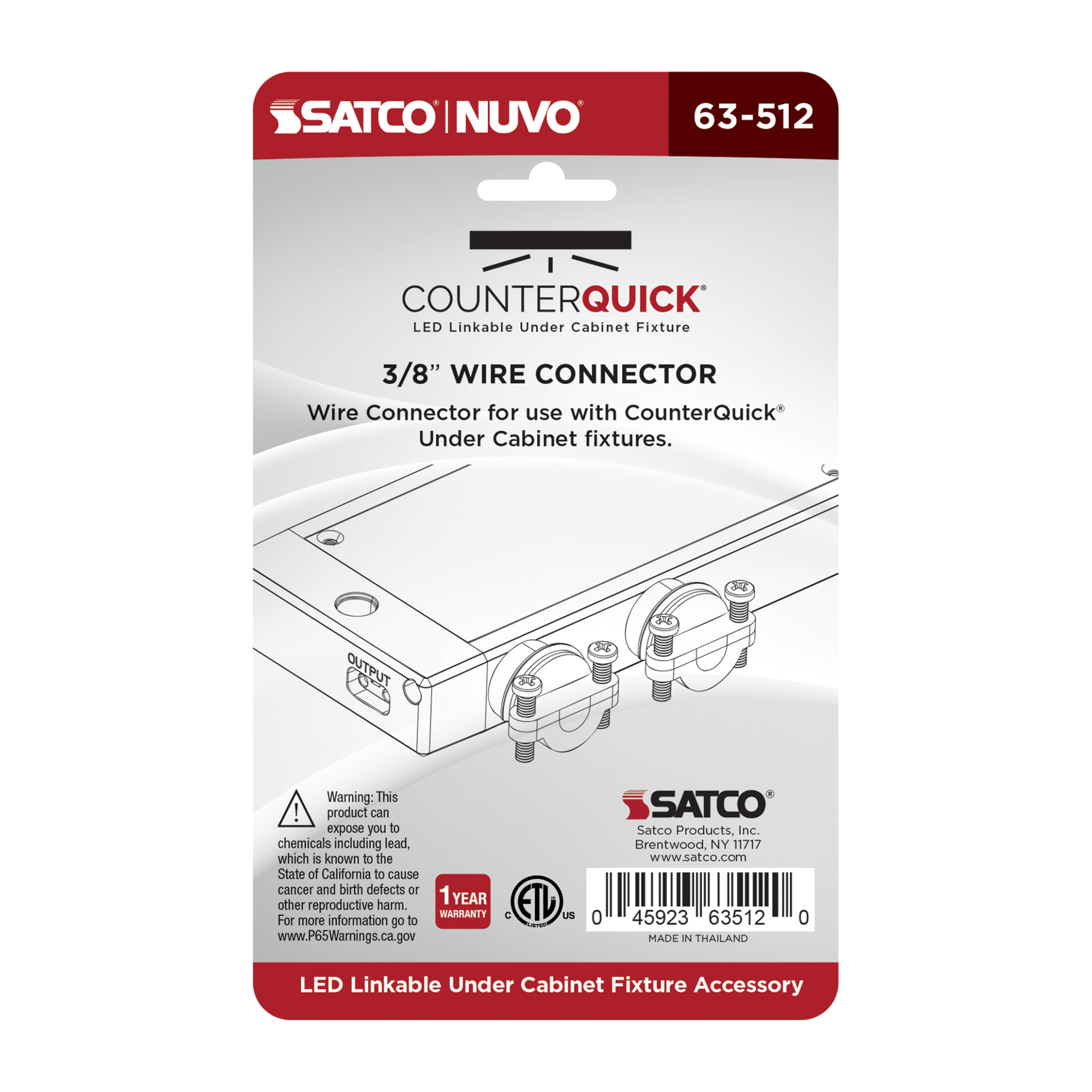 UNDER CAB 3/8" WIRE CONN - 63-512