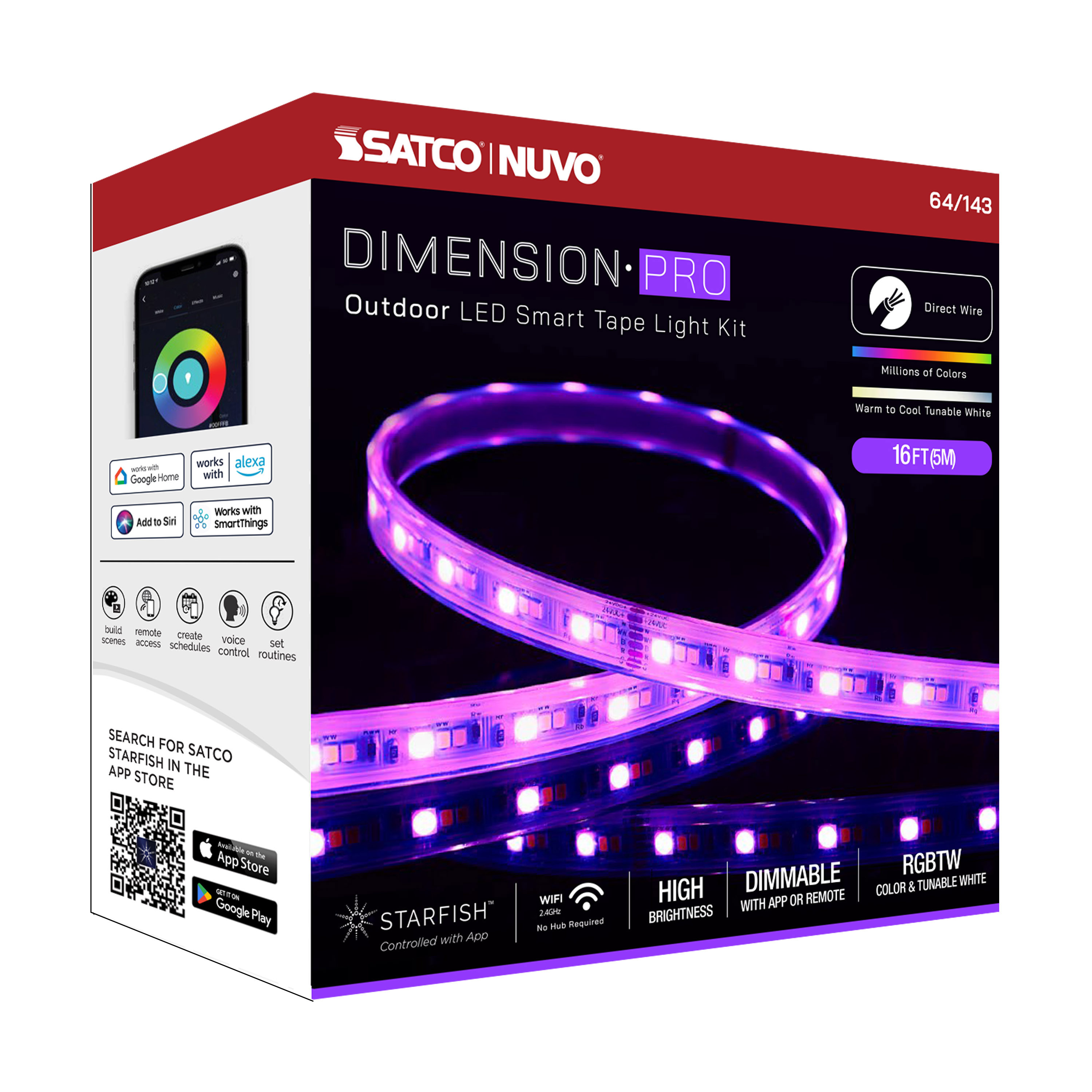 TAPE/RGBTW-HO/IP65/JBOX/SF/16' - 64-143
