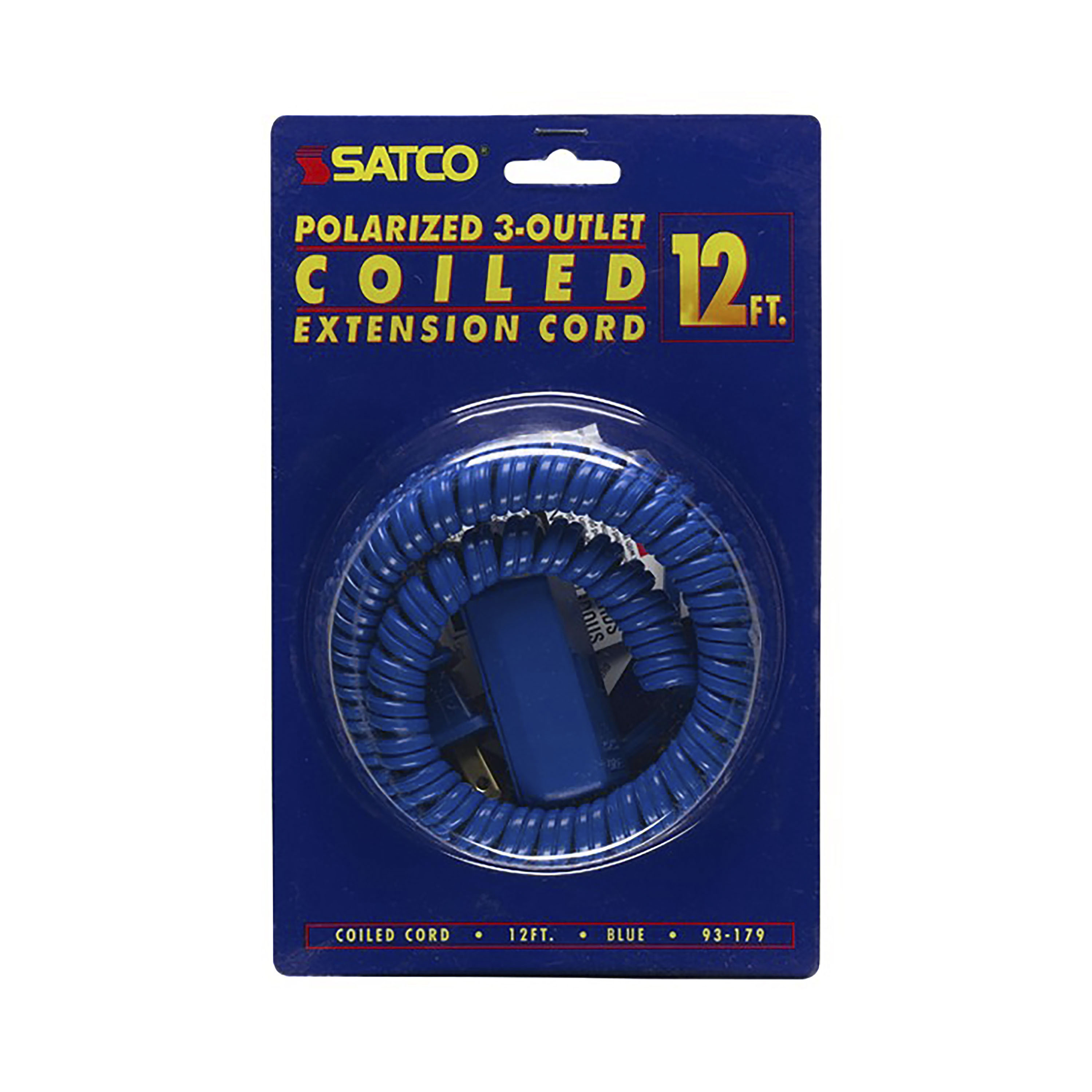 12 FT. COILED EXT CORD BLUE - 93-179