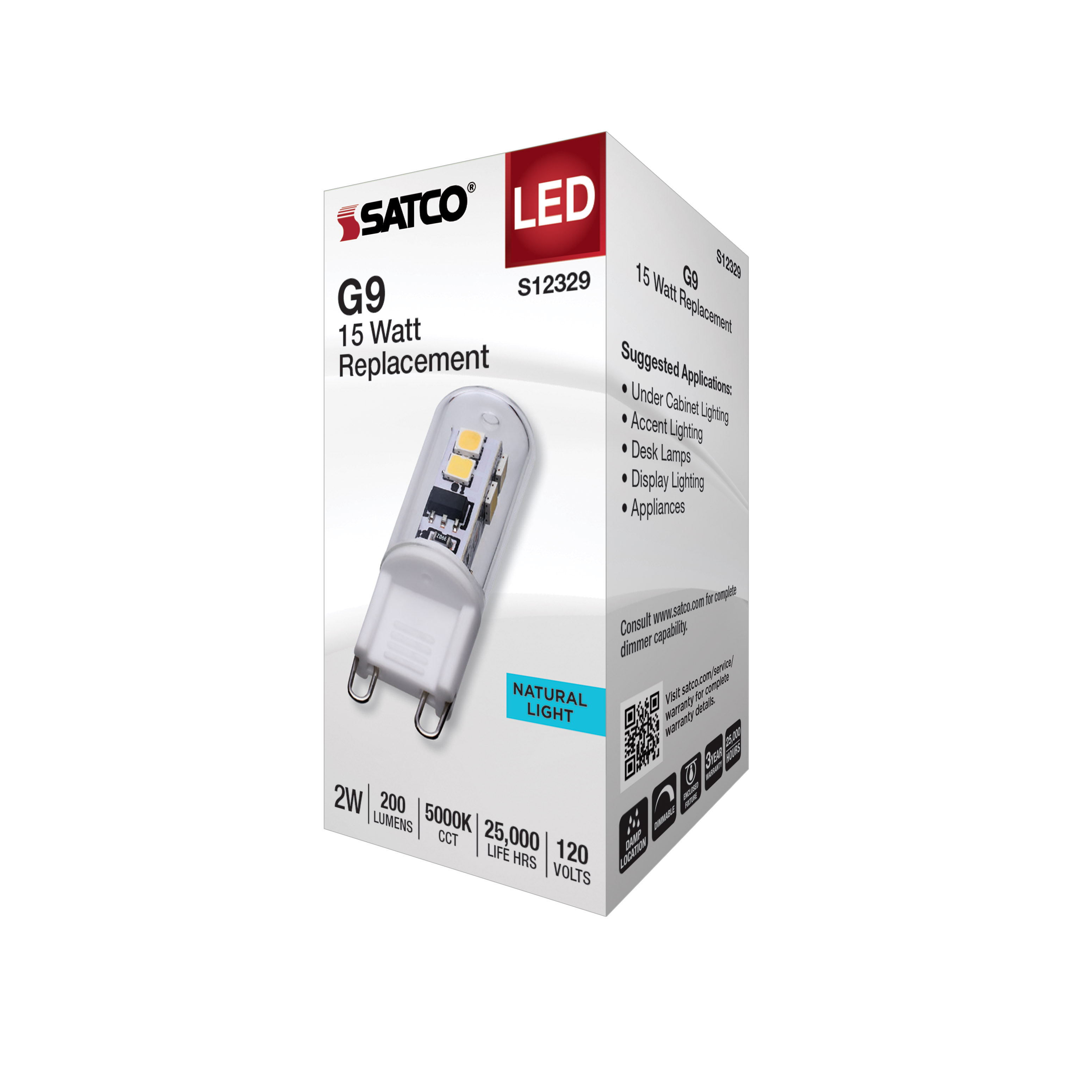 2W/LED/G9/CL/850/120V - S12329