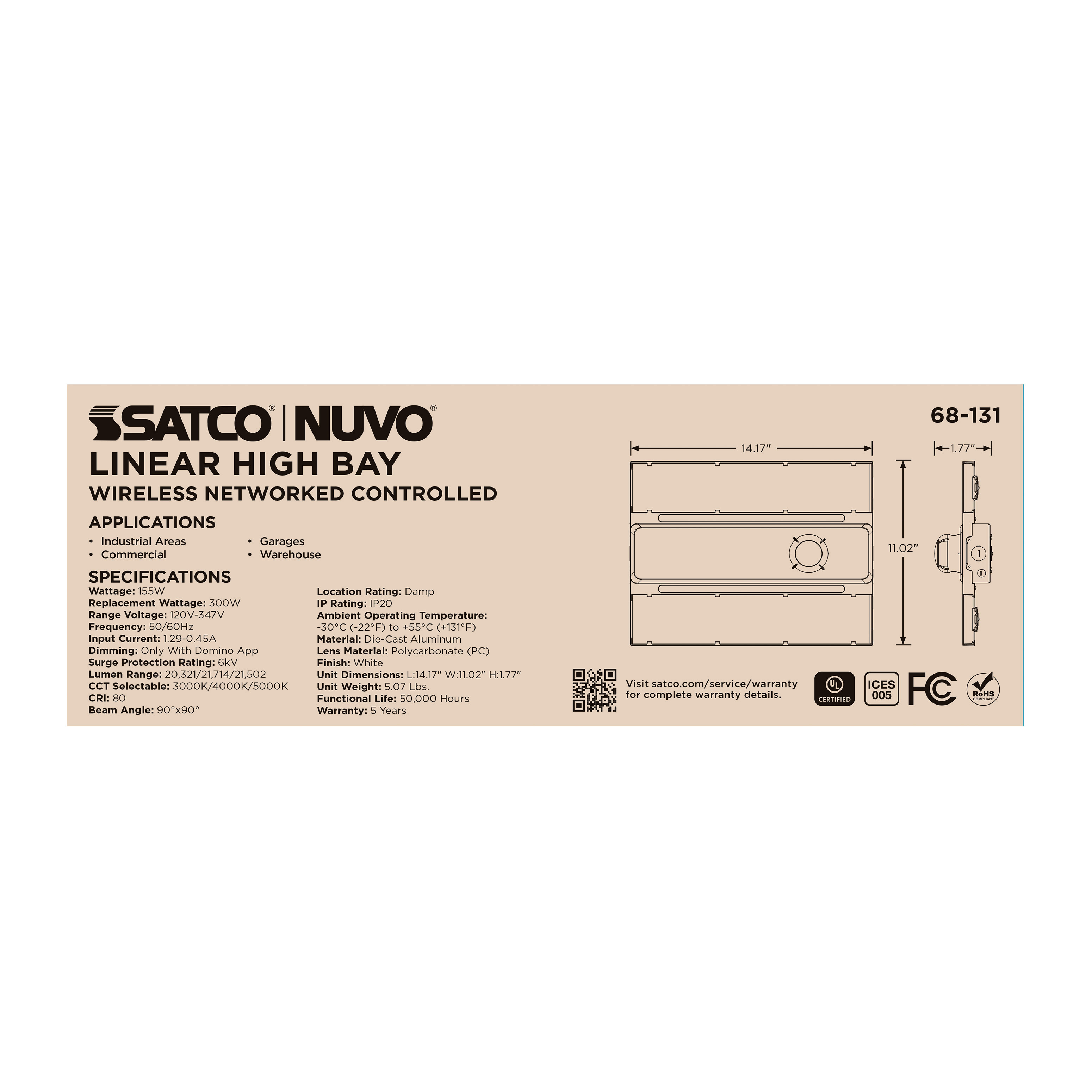 DOMINO LINEAR HIGH BAY 120-347 - 68-131