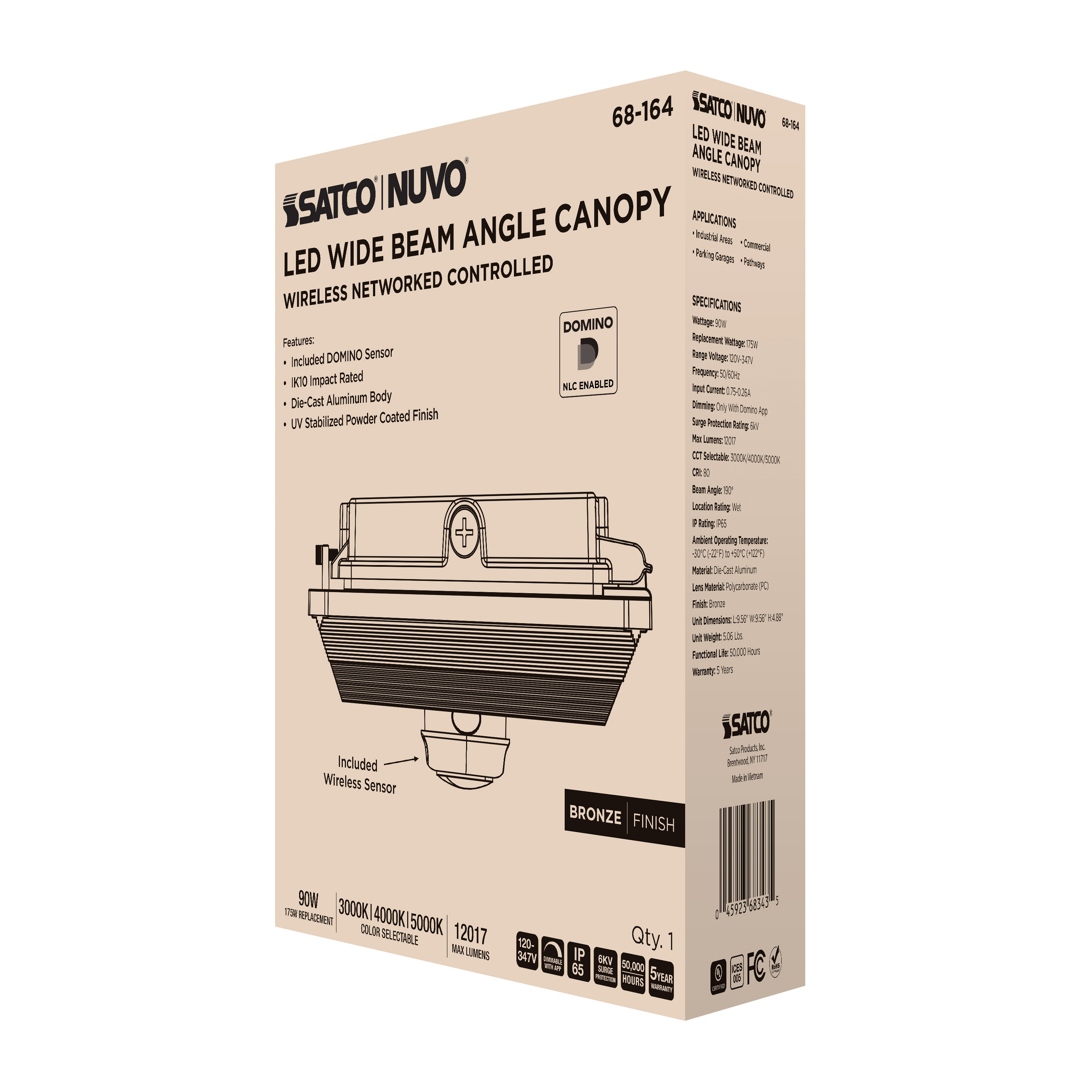 DOMINO WIDE BEAM CANOPY BRONZE - 68-164