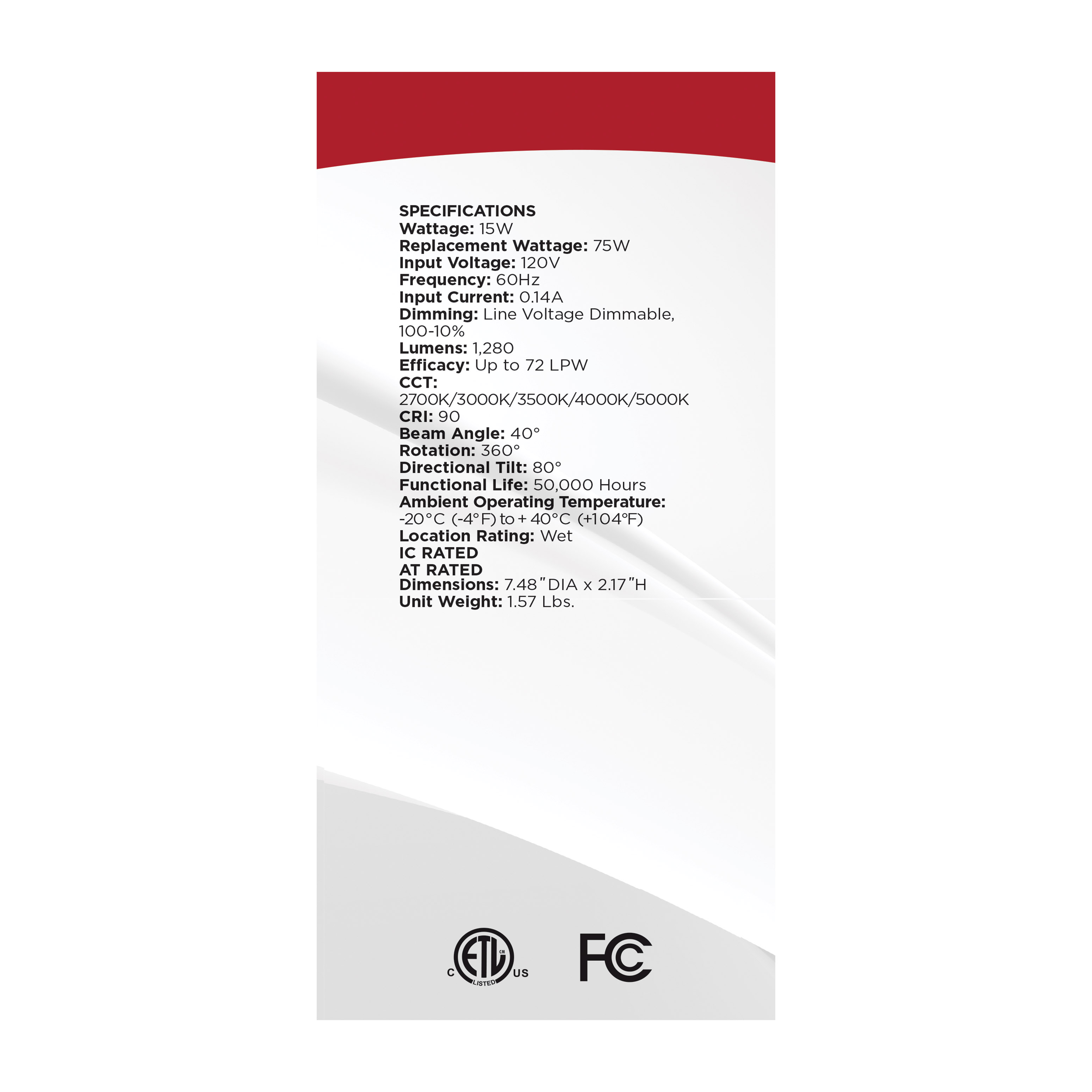15WLED/DW-FR/6/CCT-SEL/RND/DIR - S11881