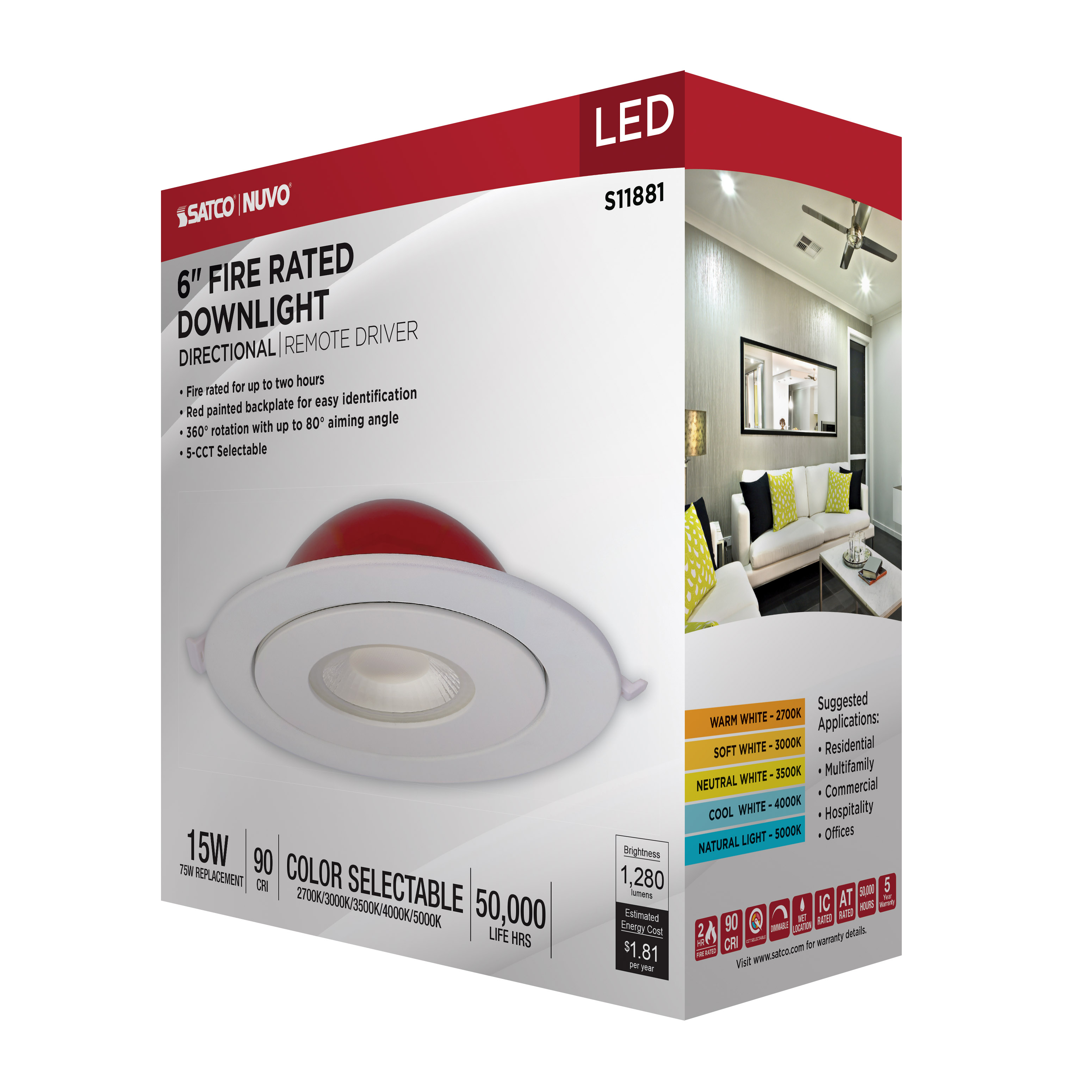 15WLED/DW-FR/6/CCT-SEL/RND/DIR - S11881