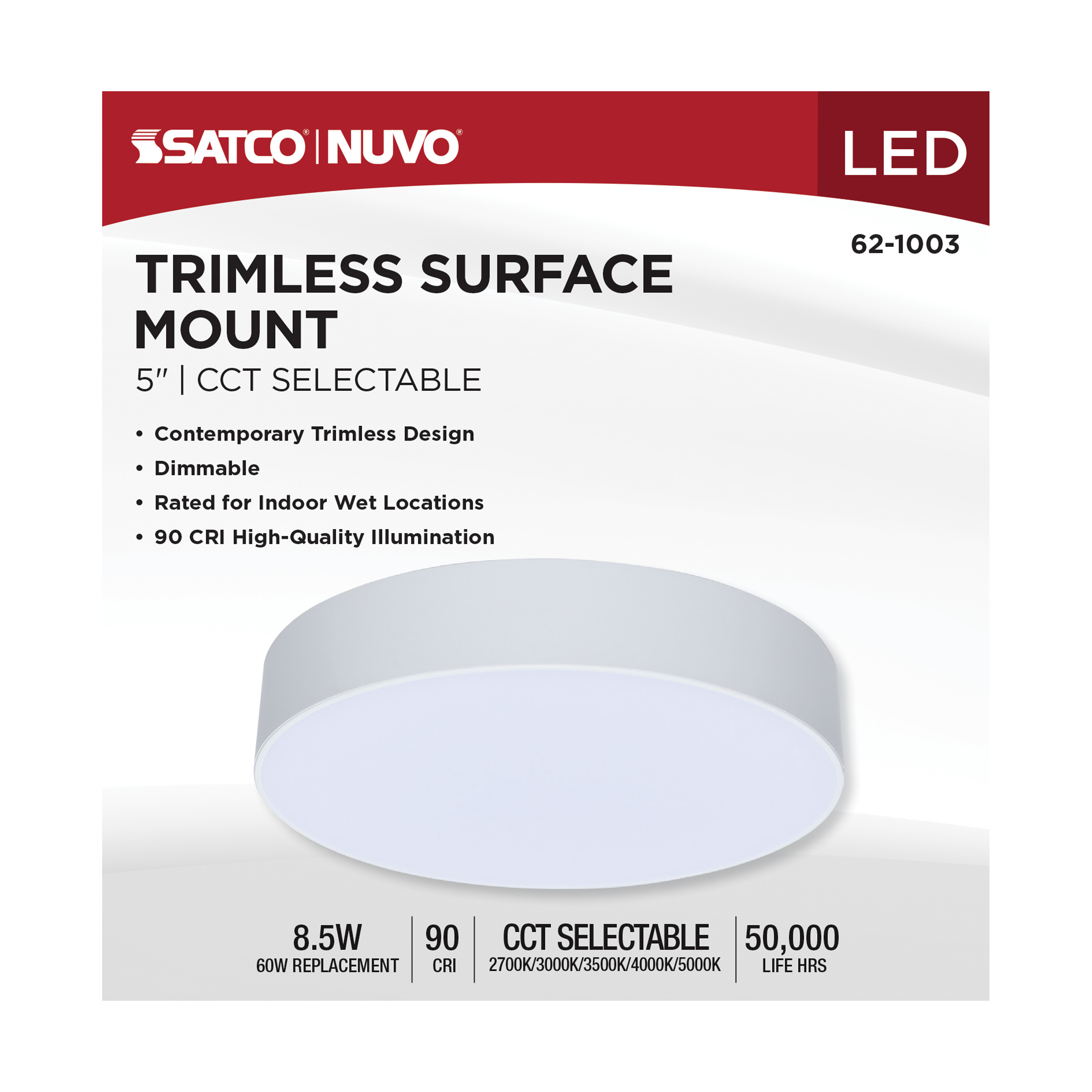 9W 5" 5CCT 120V WHT FIXTURE - 62-1003