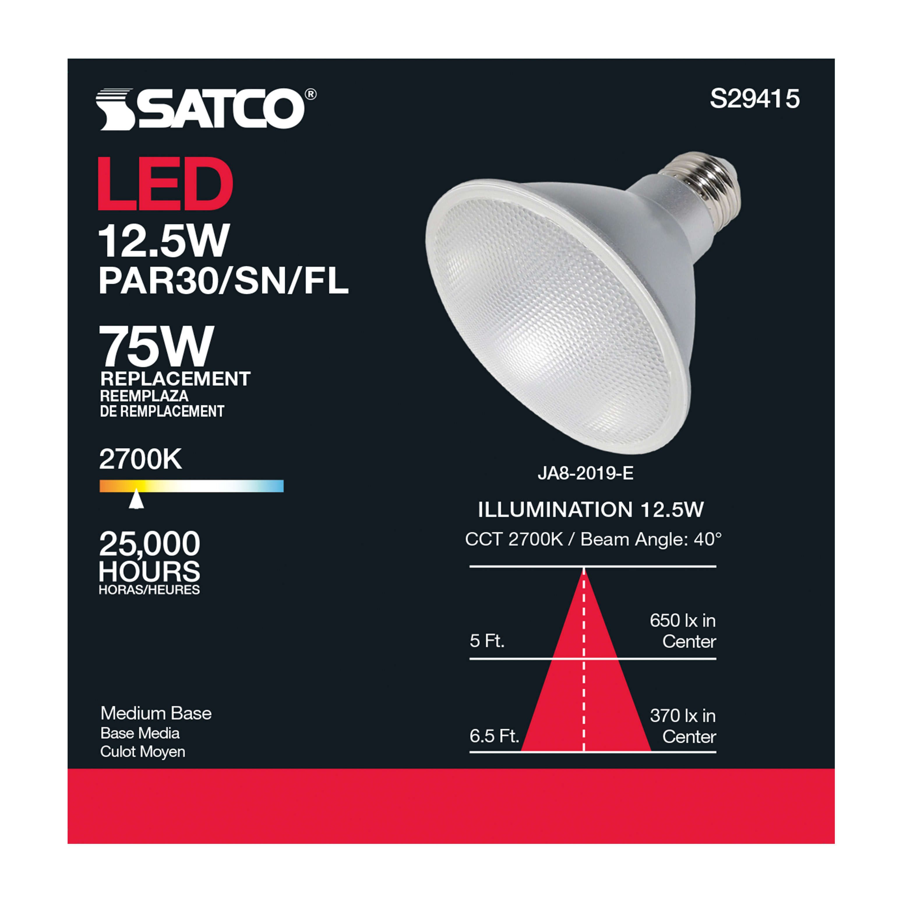 12.5PAR30/SN/LED/40'/927/120V - S29415