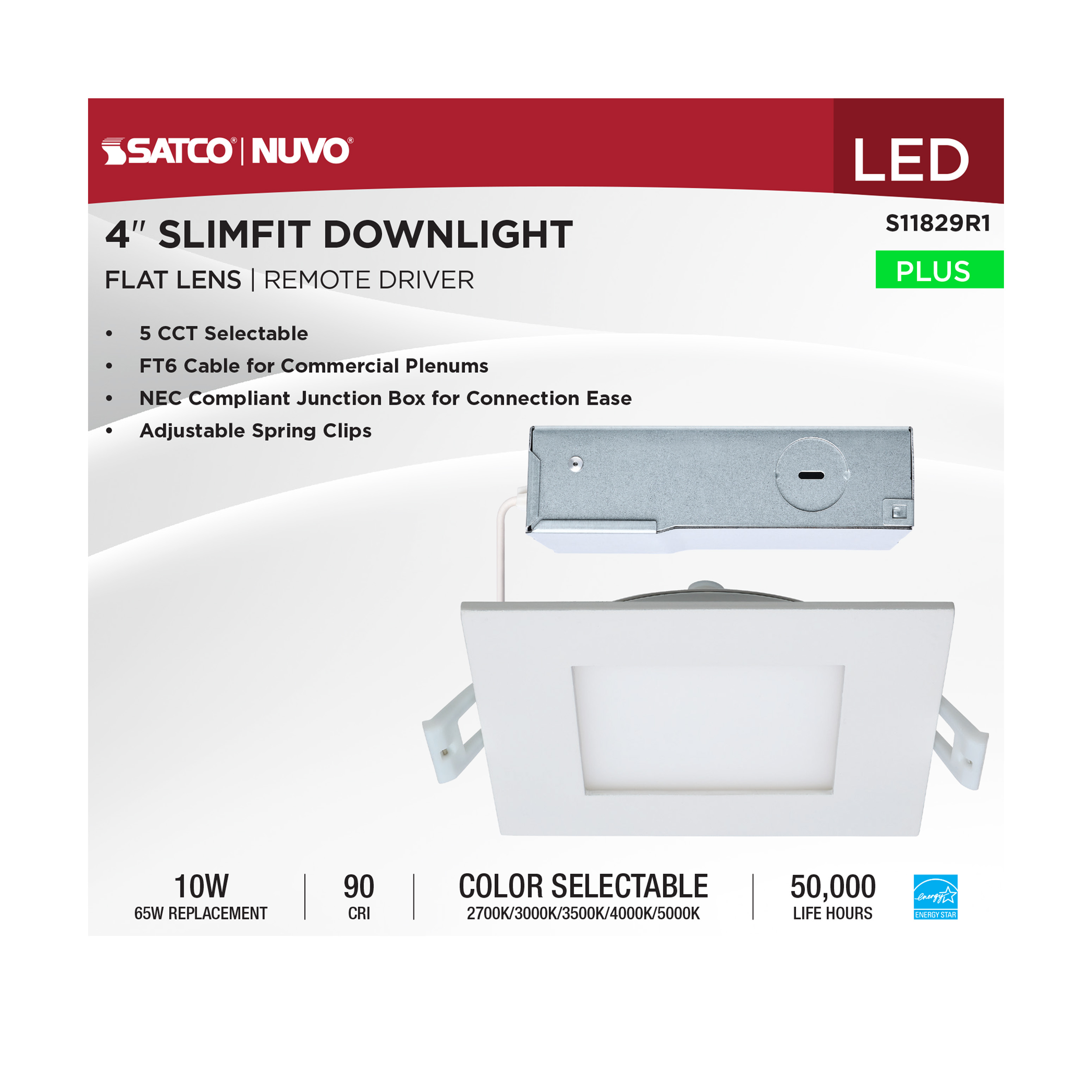 S11829R1 10WLED/DW/EL/4/CCT-SEL/SQ/RD