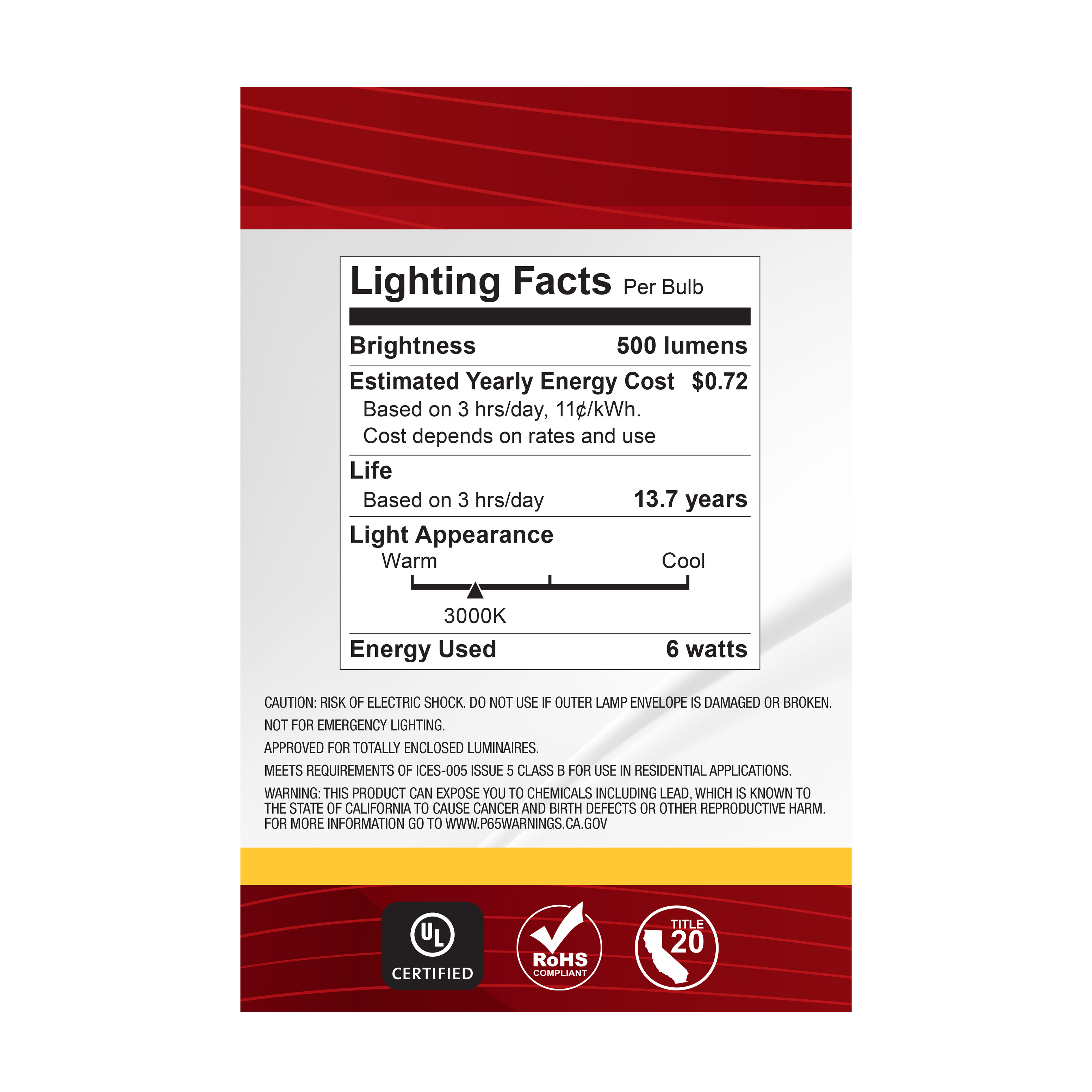 6G25/LED/CL/930/120V/2PK - S21246