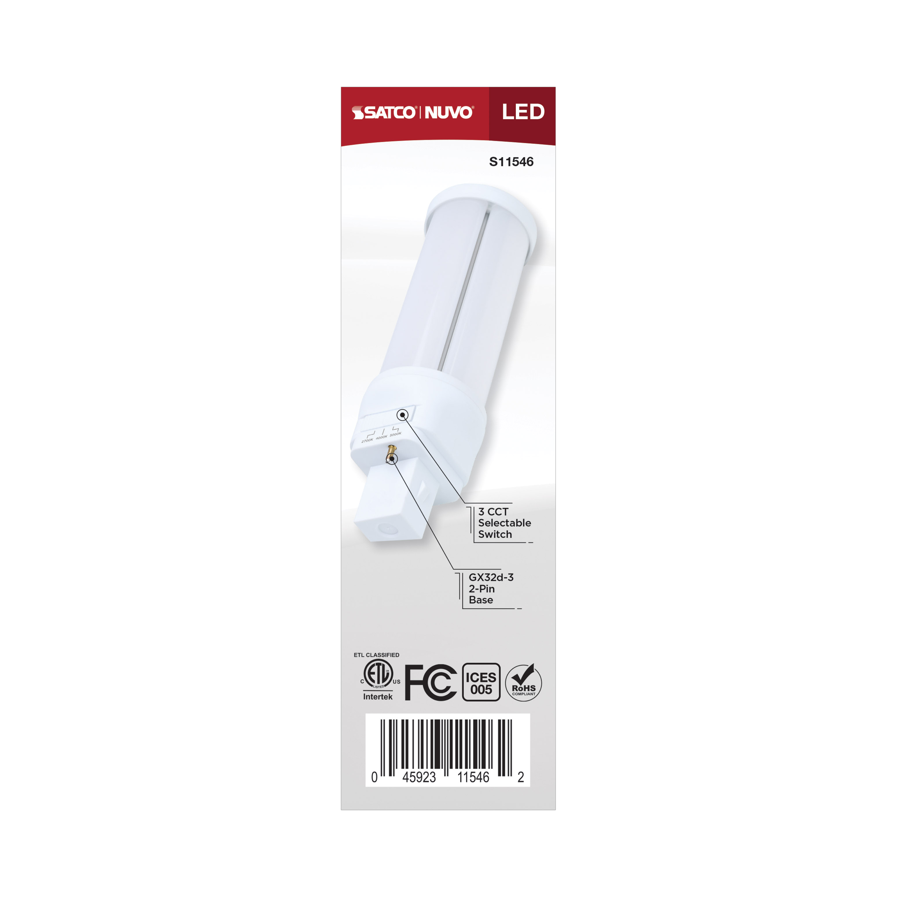 sat S11546 18W/LED/CFL/3CCT/BP/GX32D-3