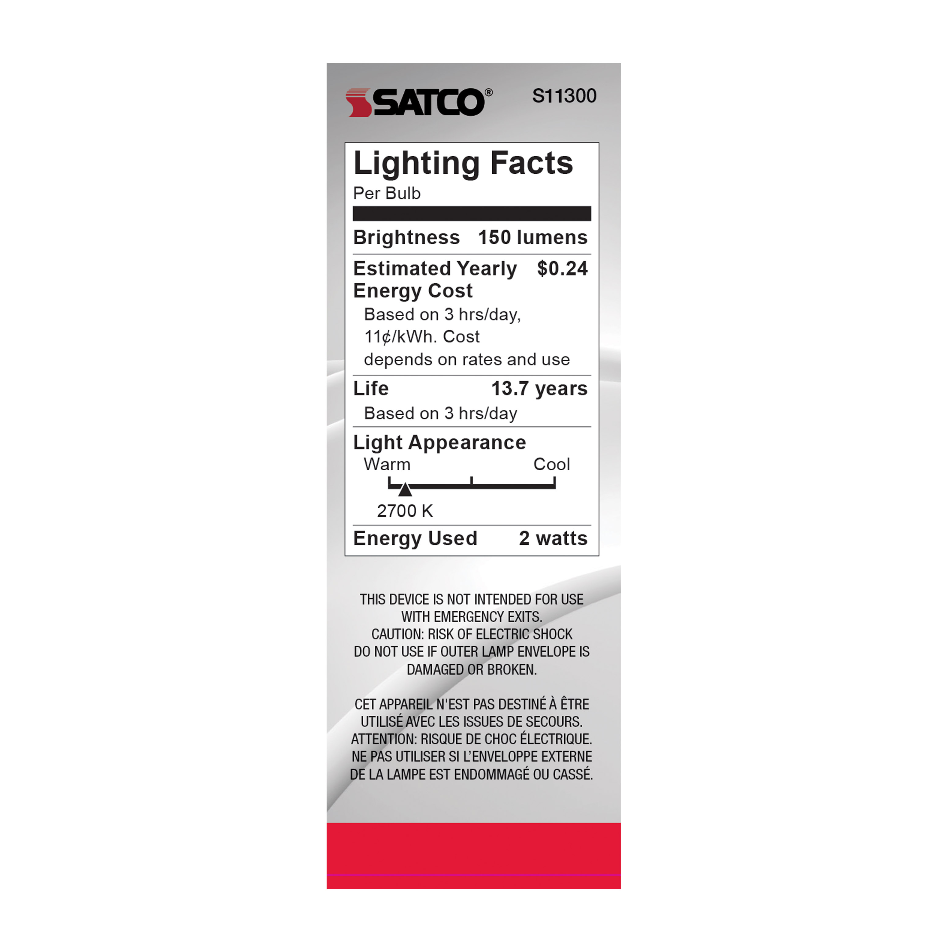 2CA11/LED/SA/E12/27K/120V - S11300