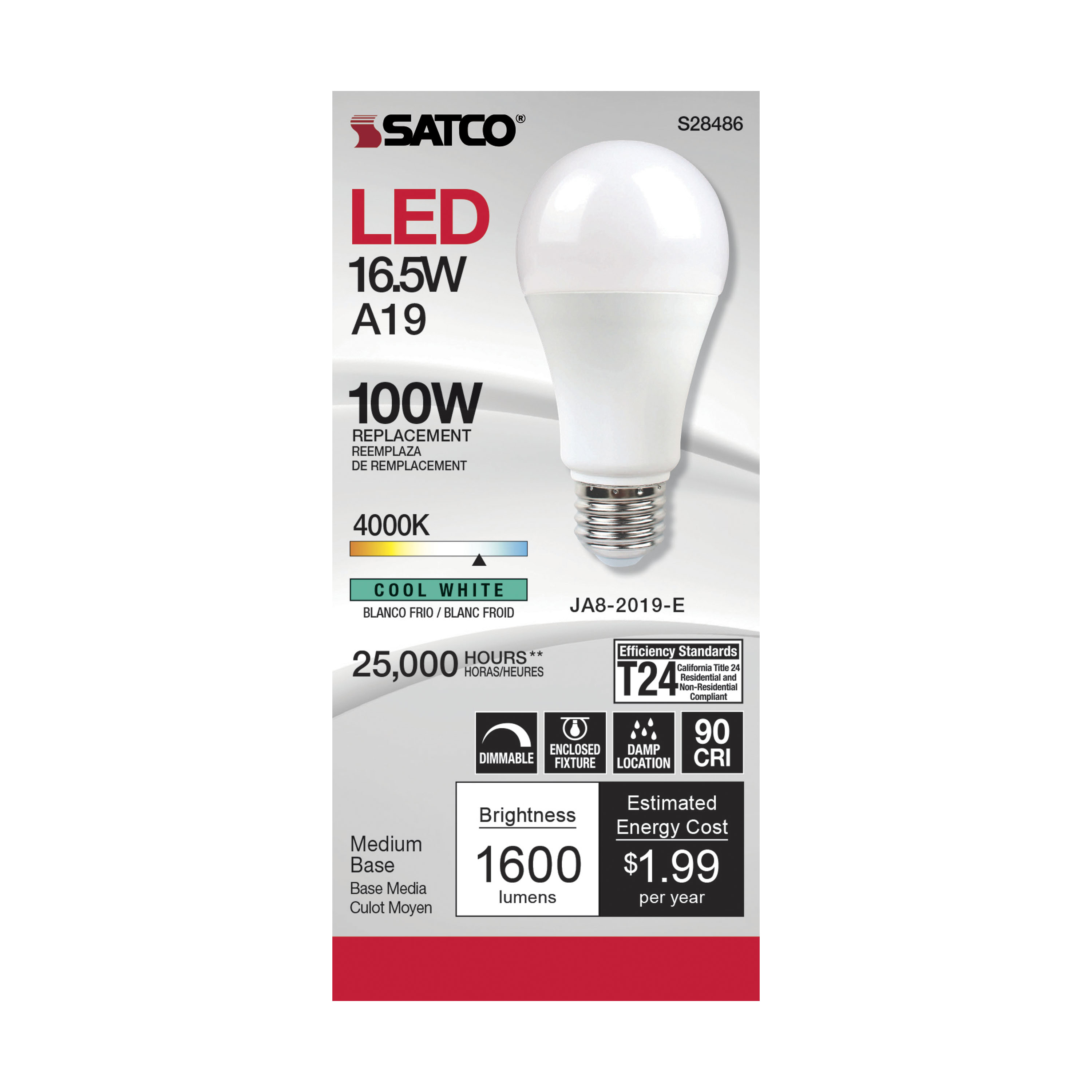 16.5A19LED/940/120V - S28486