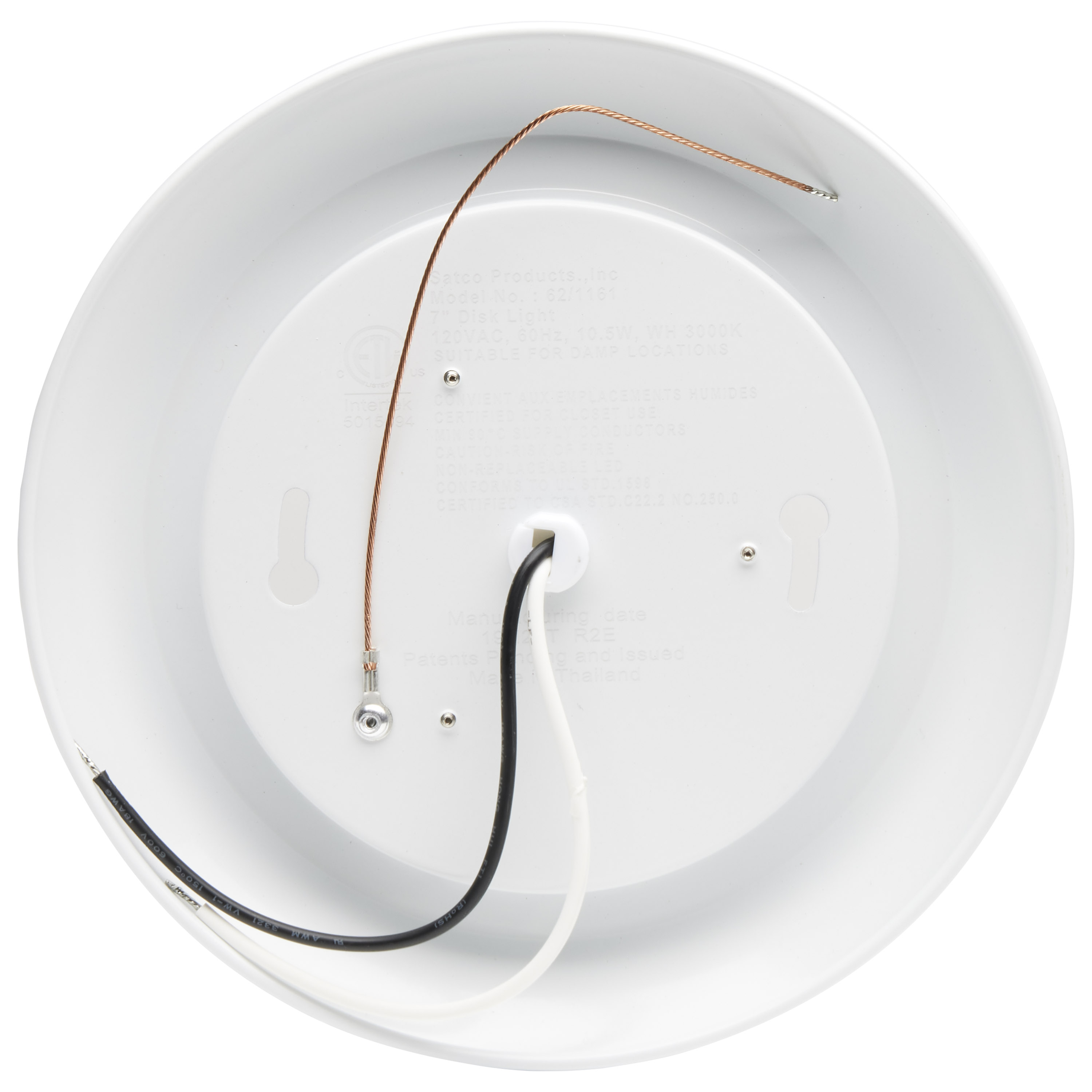 7" LED DISK LIGHT WHITE FINISH - 62-1161