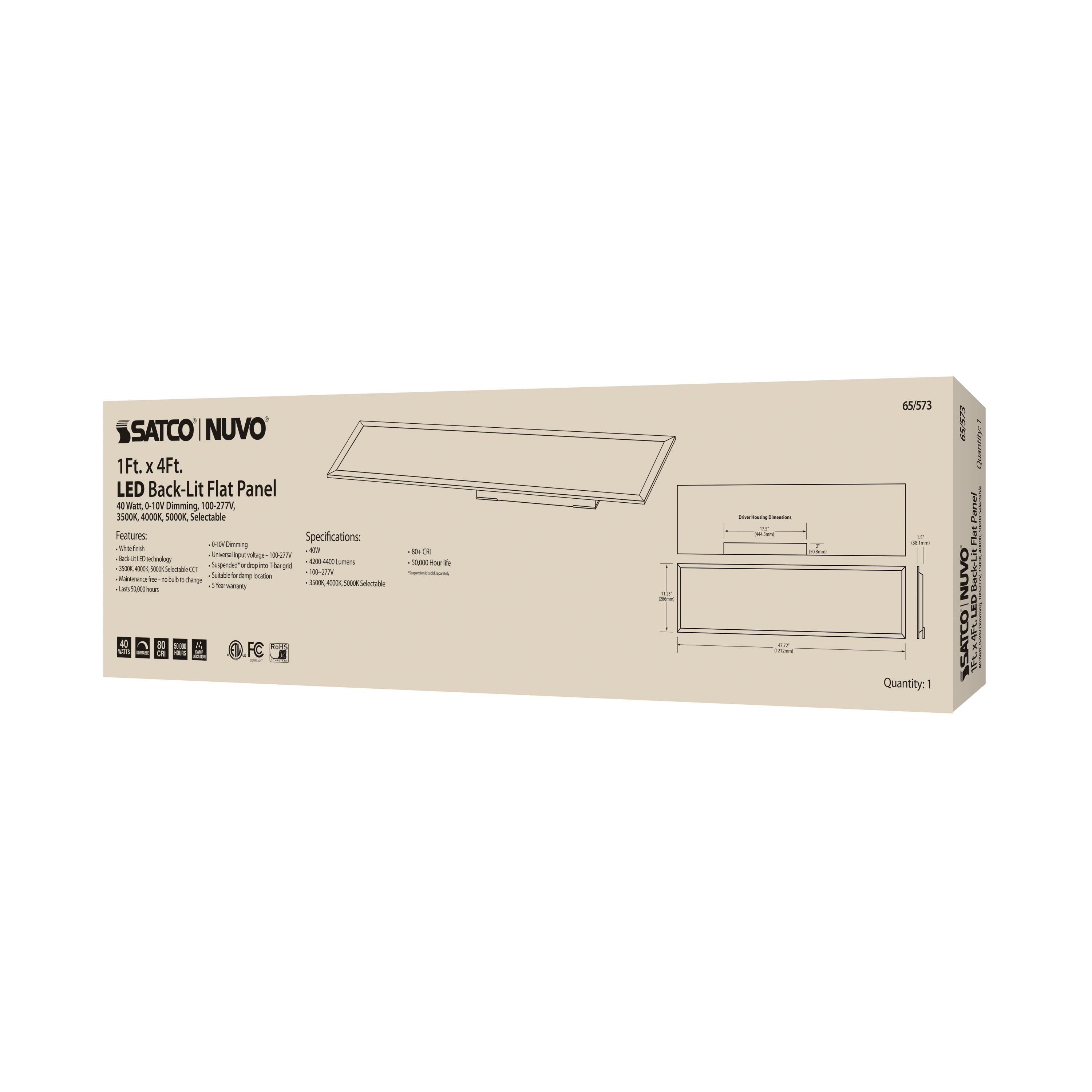 1X4 LED BACKLIT FLAT PANEL - 65-573