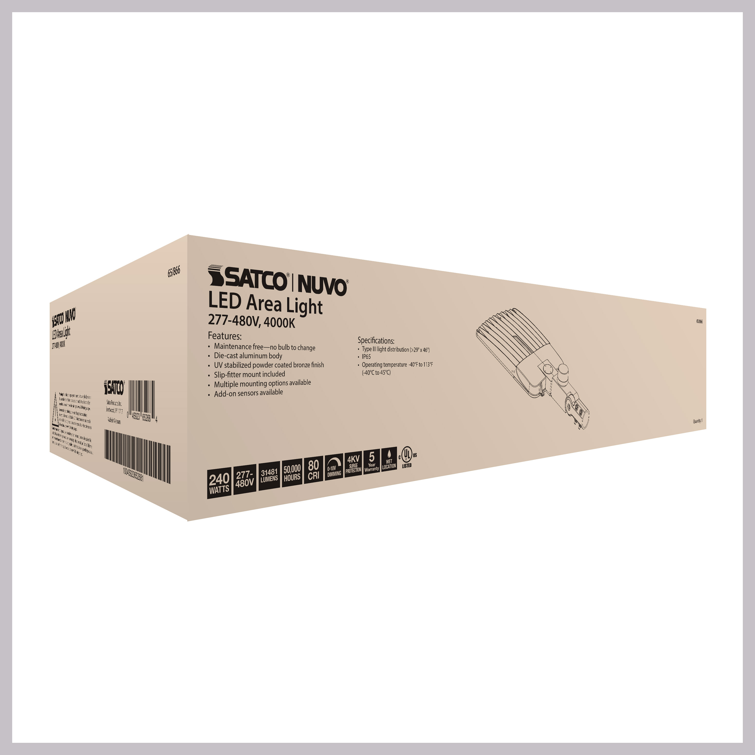 240W LED AREA LIGHT TYPE III - 65-866