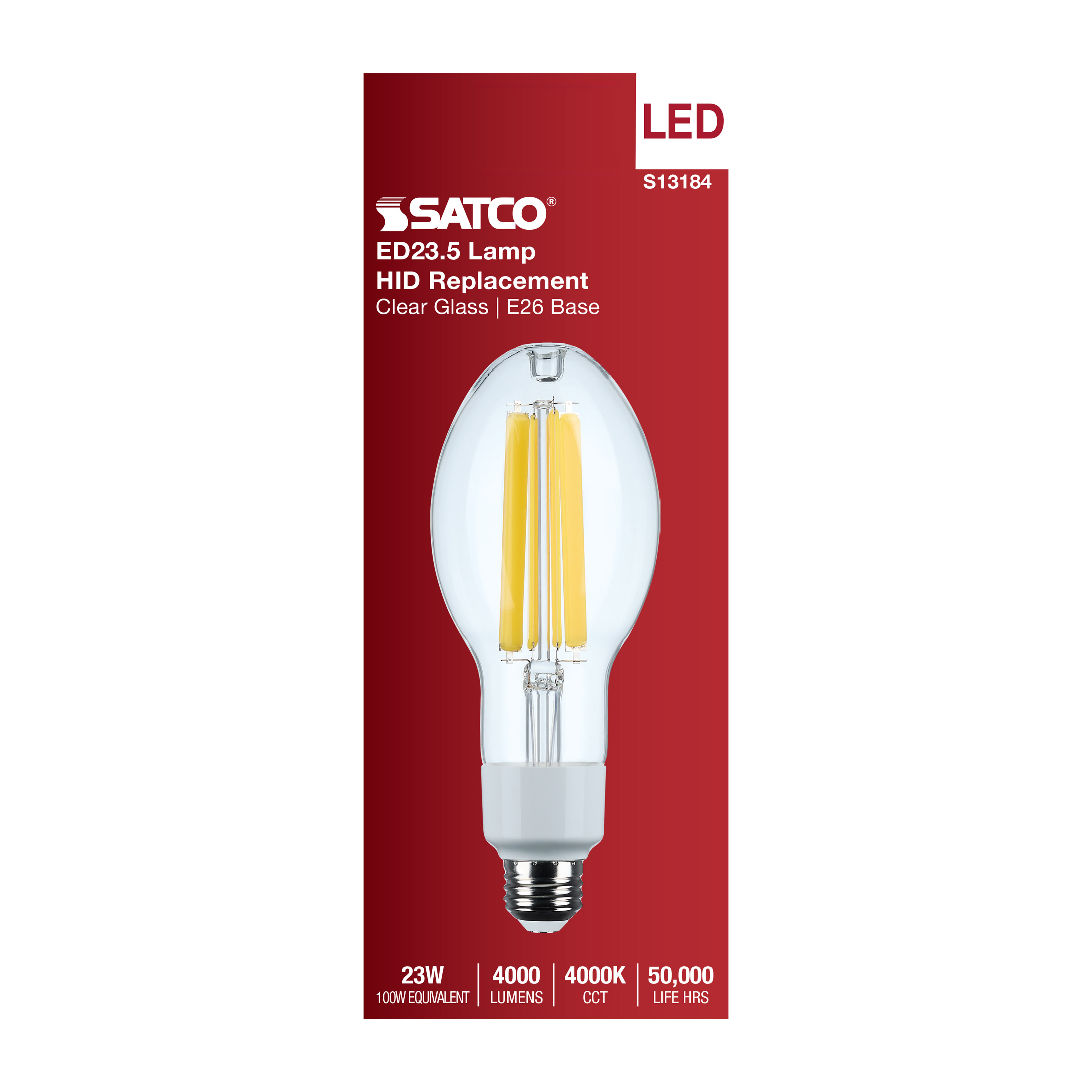 S13184 23W/LED/HID/ED23.5/840/E26/CL