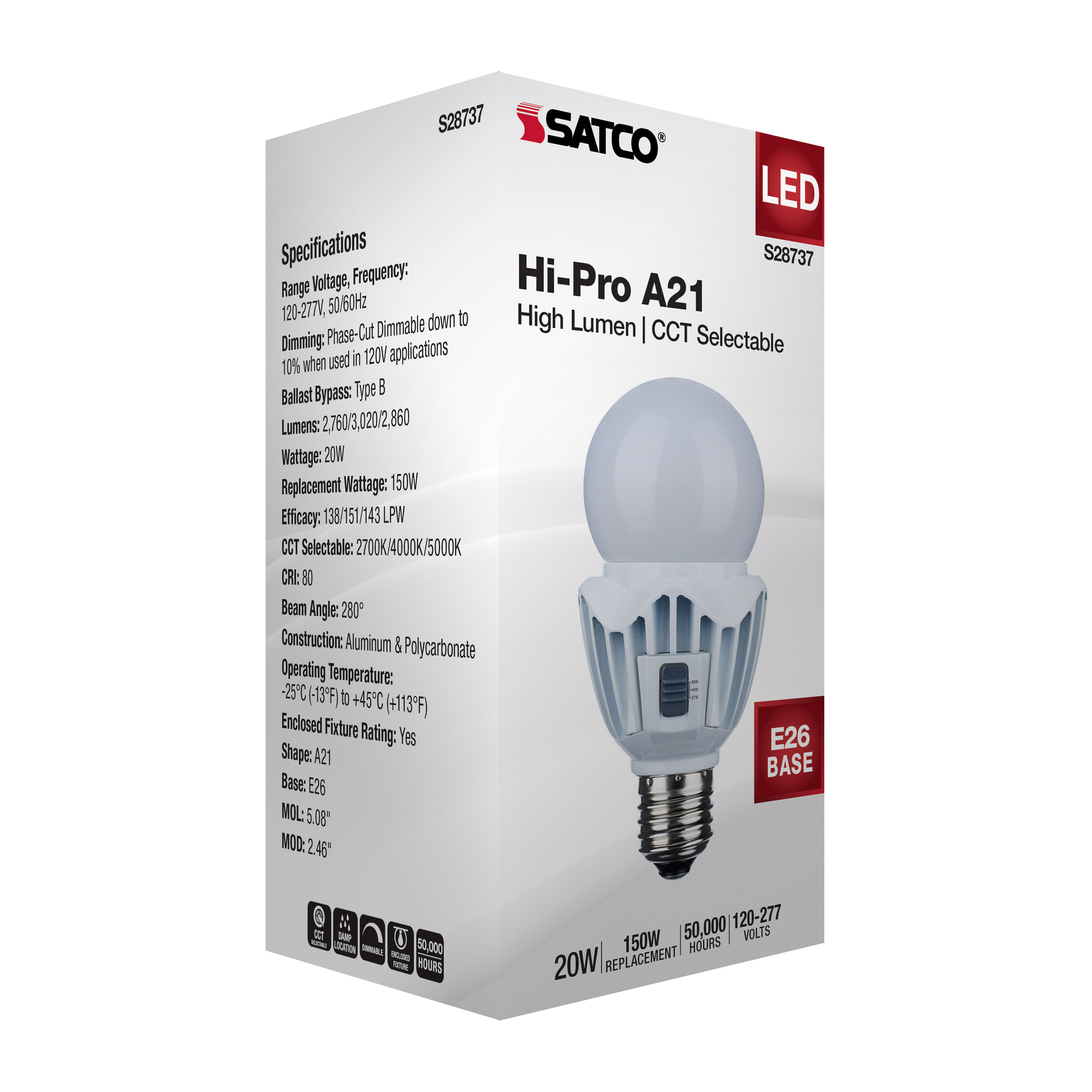 S28737 20WA21/LED/3CCT/120-277V
