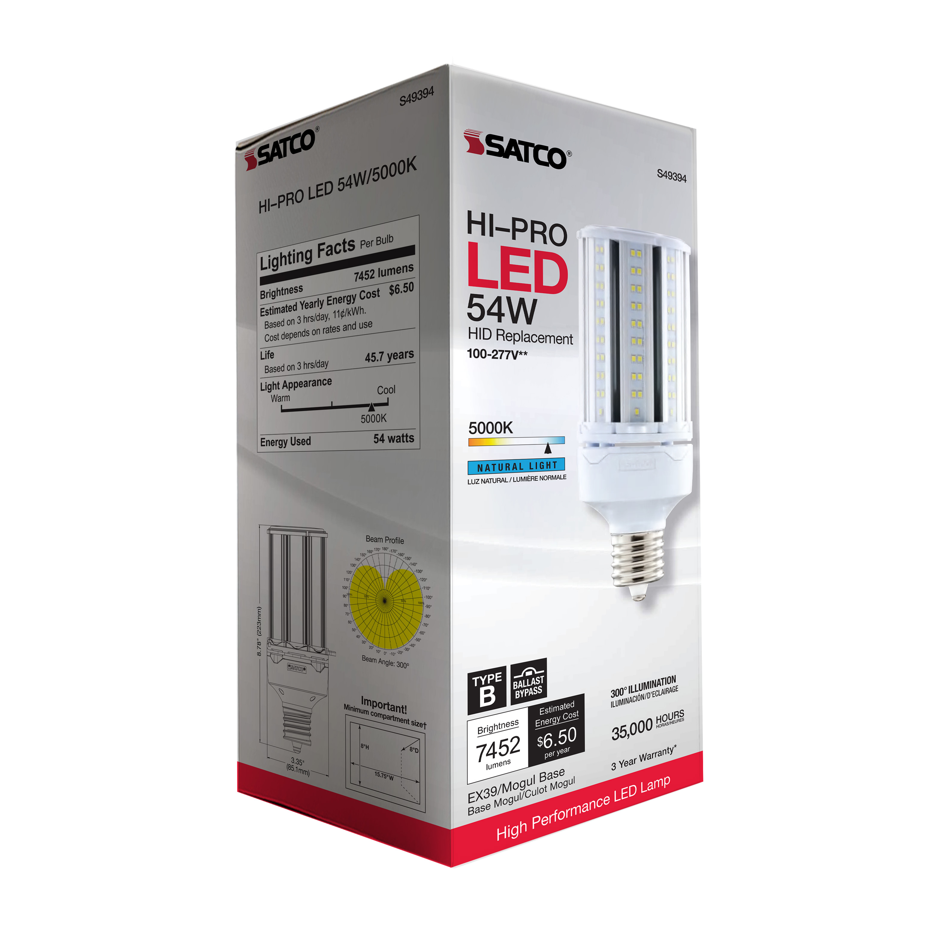 S49394 54W/LED/HP/850/100-277V/EX39