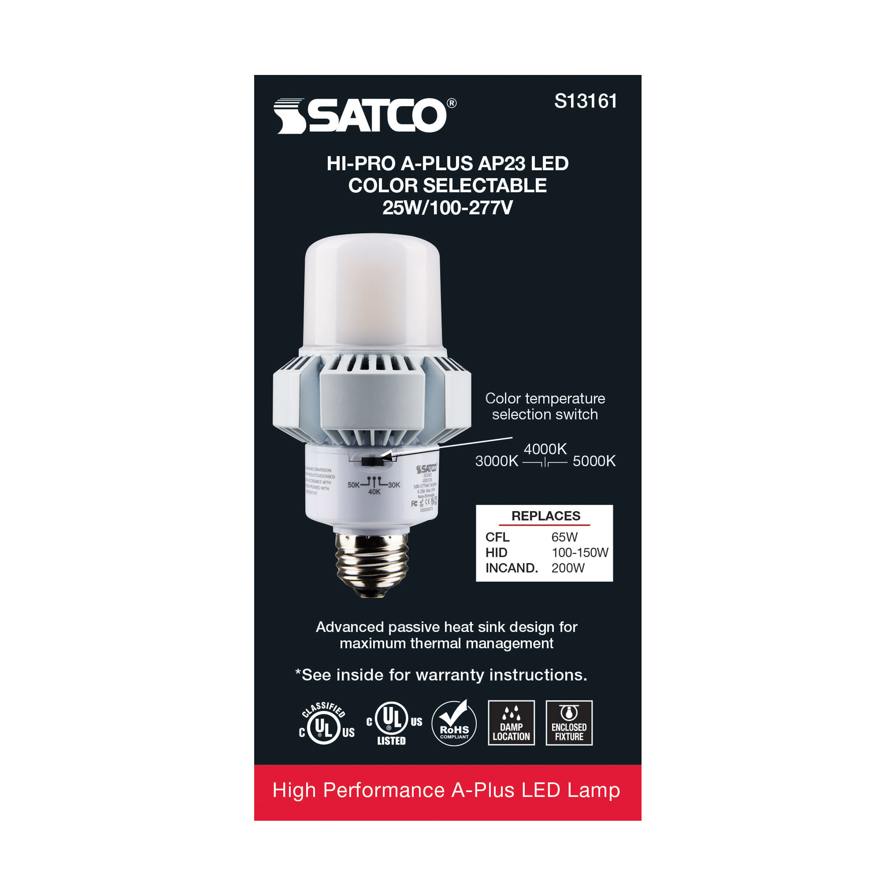S13161 25W/AP23/LED/CCT/100-277V/E26
