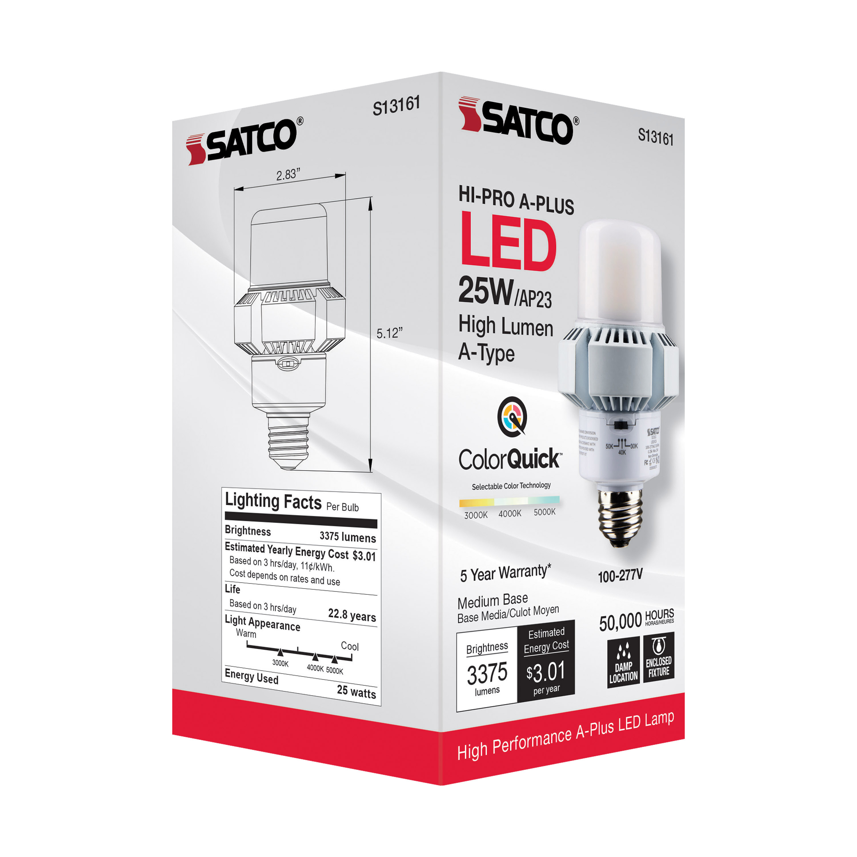 S13161 25W/AP23/LED/CCT/100-277V/E26