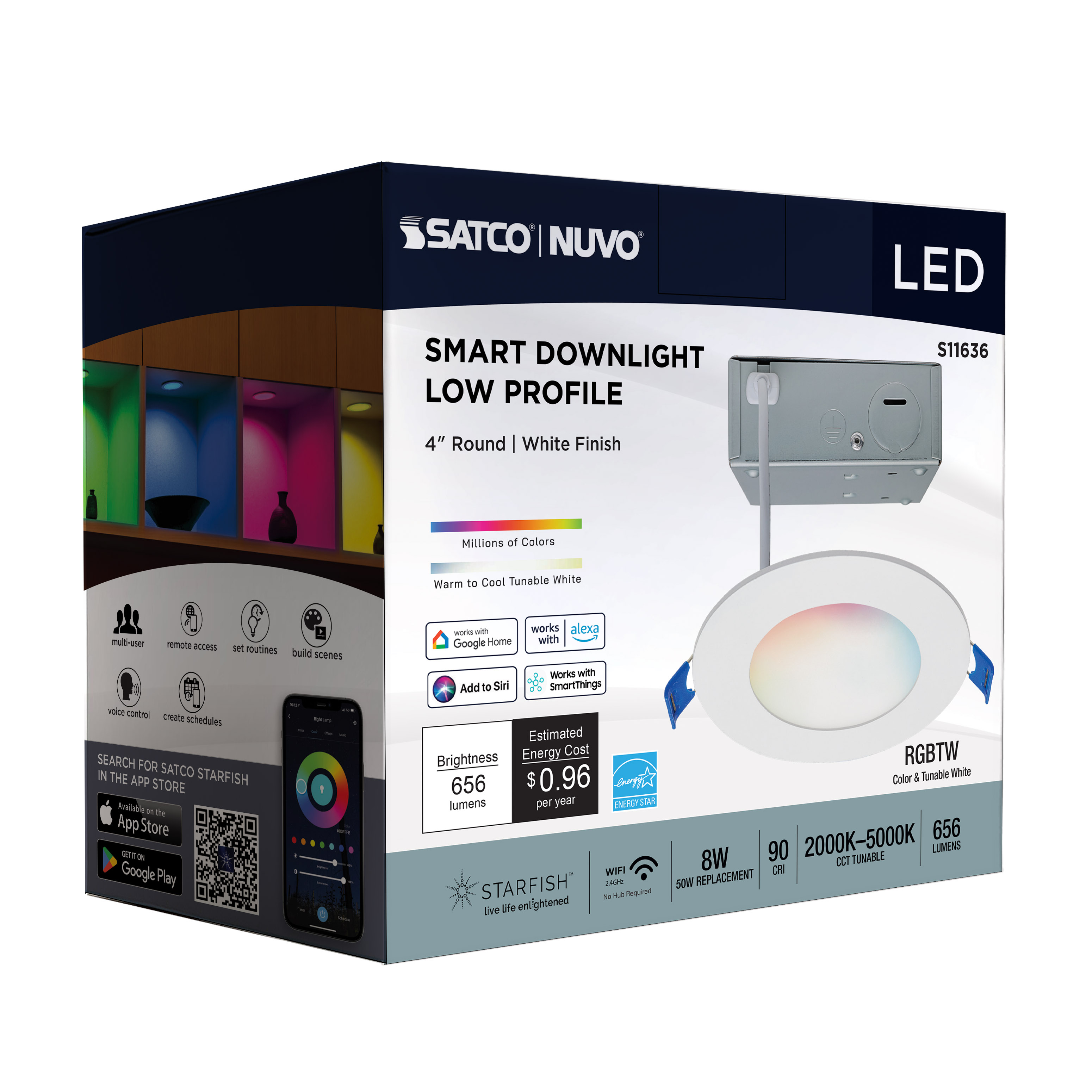 S11636 8WLED/DW/4/RGBTW/RND/WH