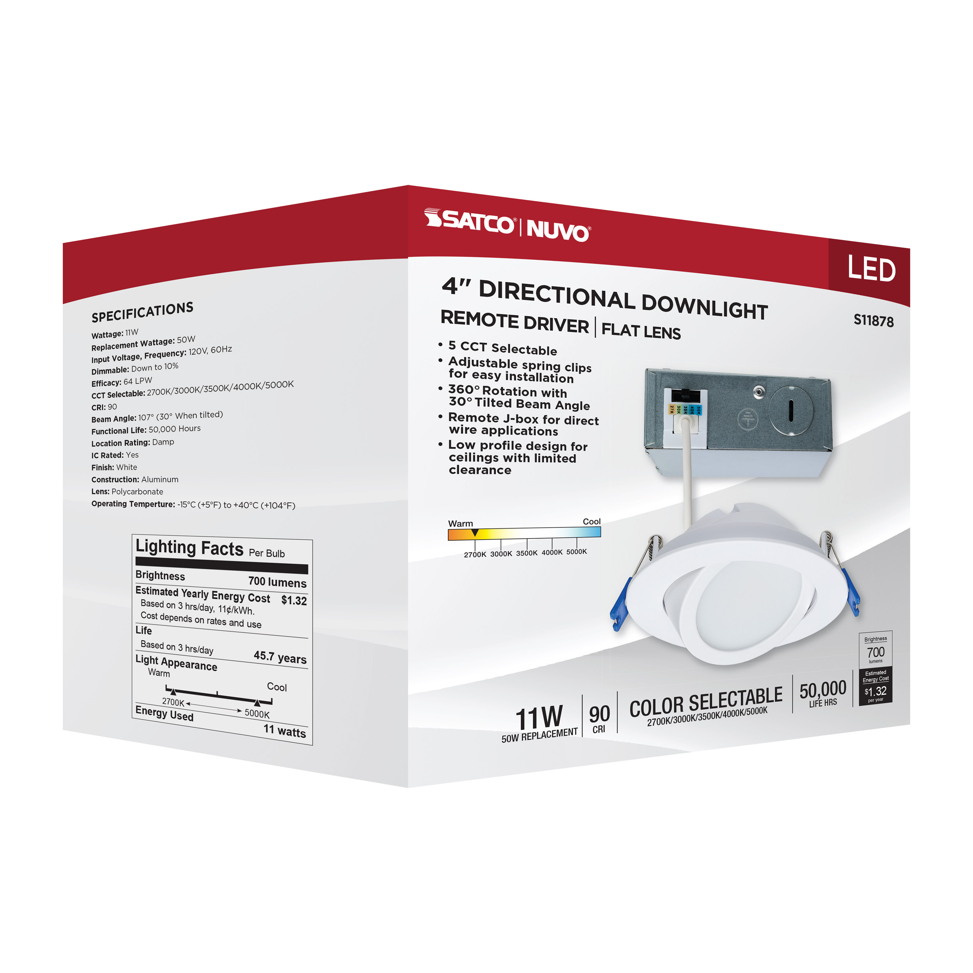 S11878 11WLED/4/CCT/LP/RD/DIR/FL