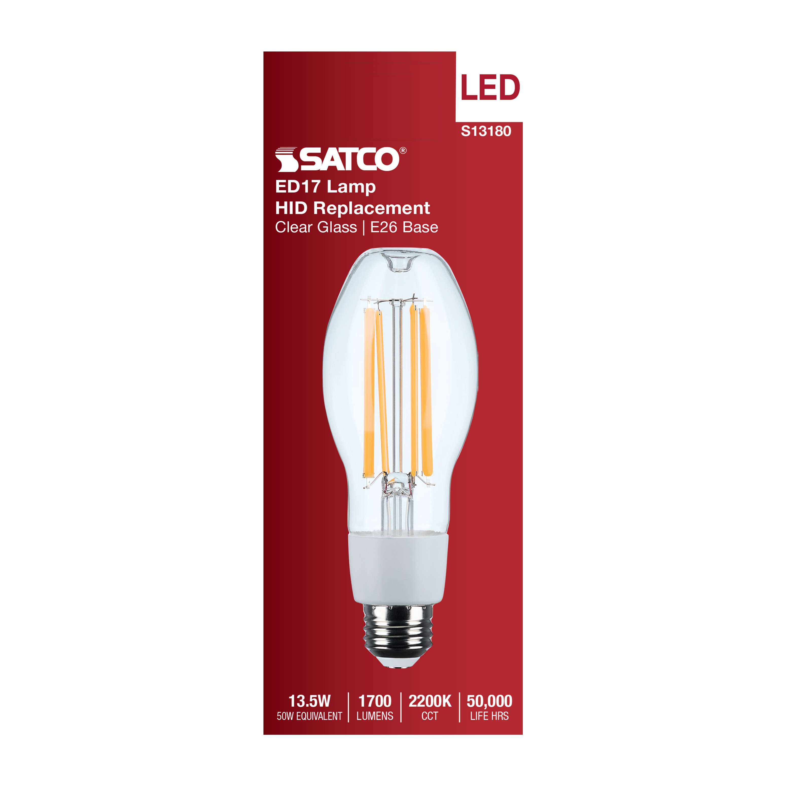 S13180 13.5W/LED/HID/ED17/822/E26/CL