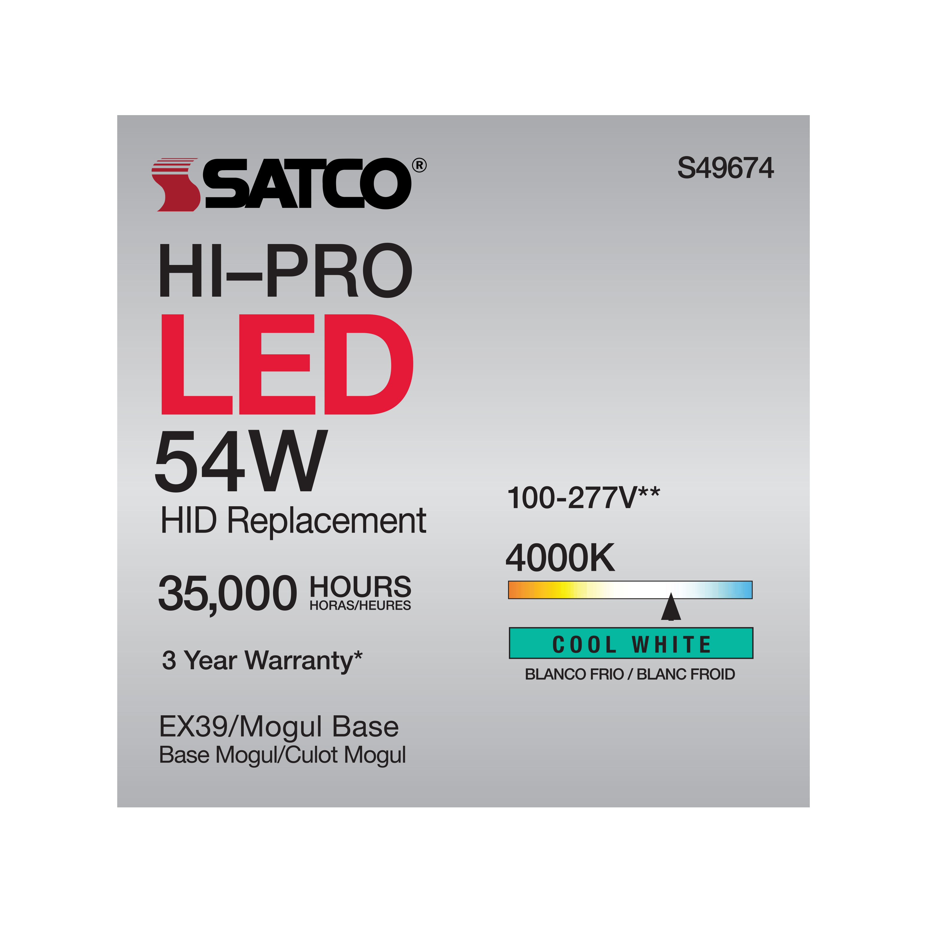 S49674 54W/LED/HP/840/100-277V/EX39