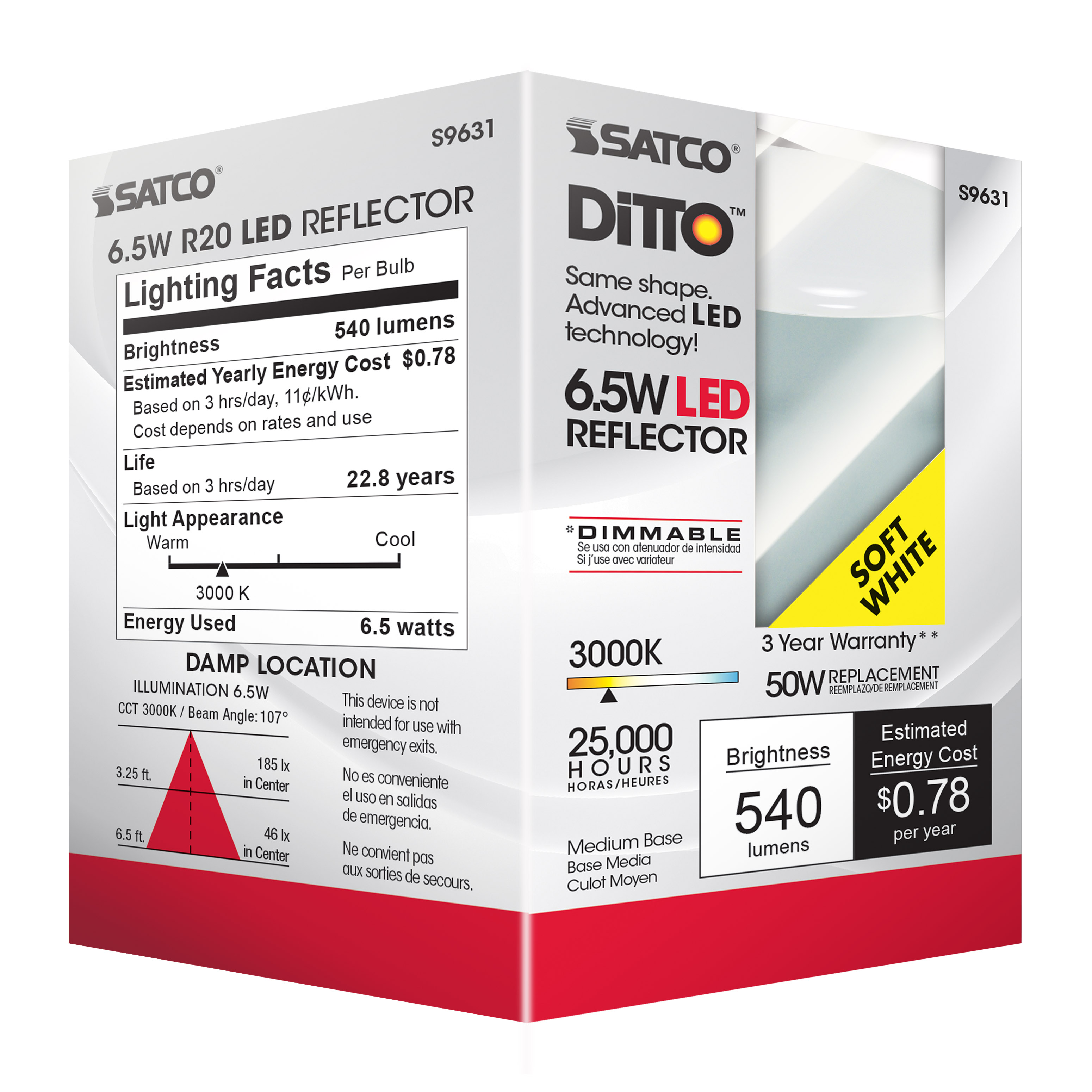 S9631 6.5R20/LED/3000K/525L/120V