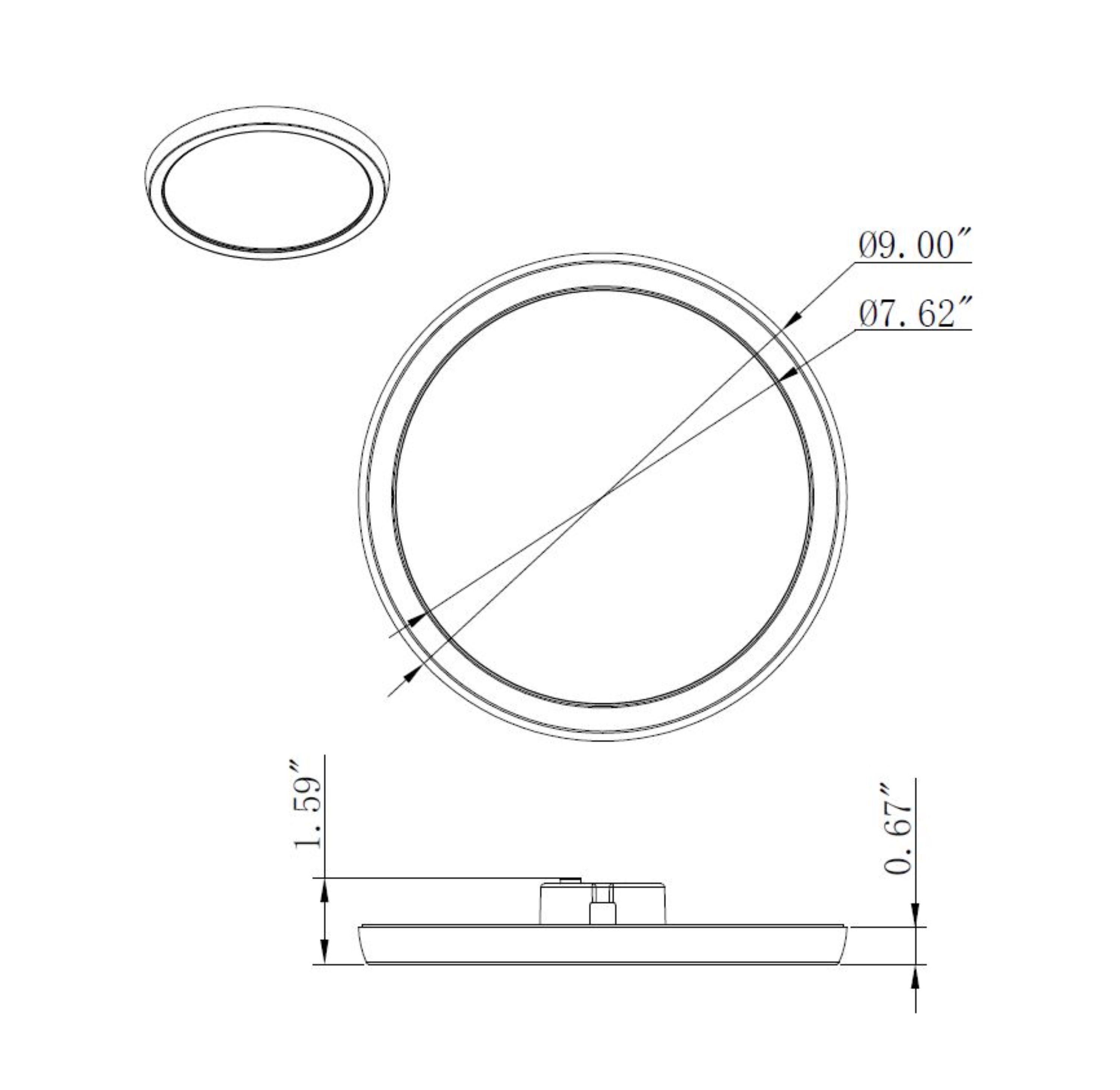 BLINK 13W LED 9" RND BLACK - 62-1721