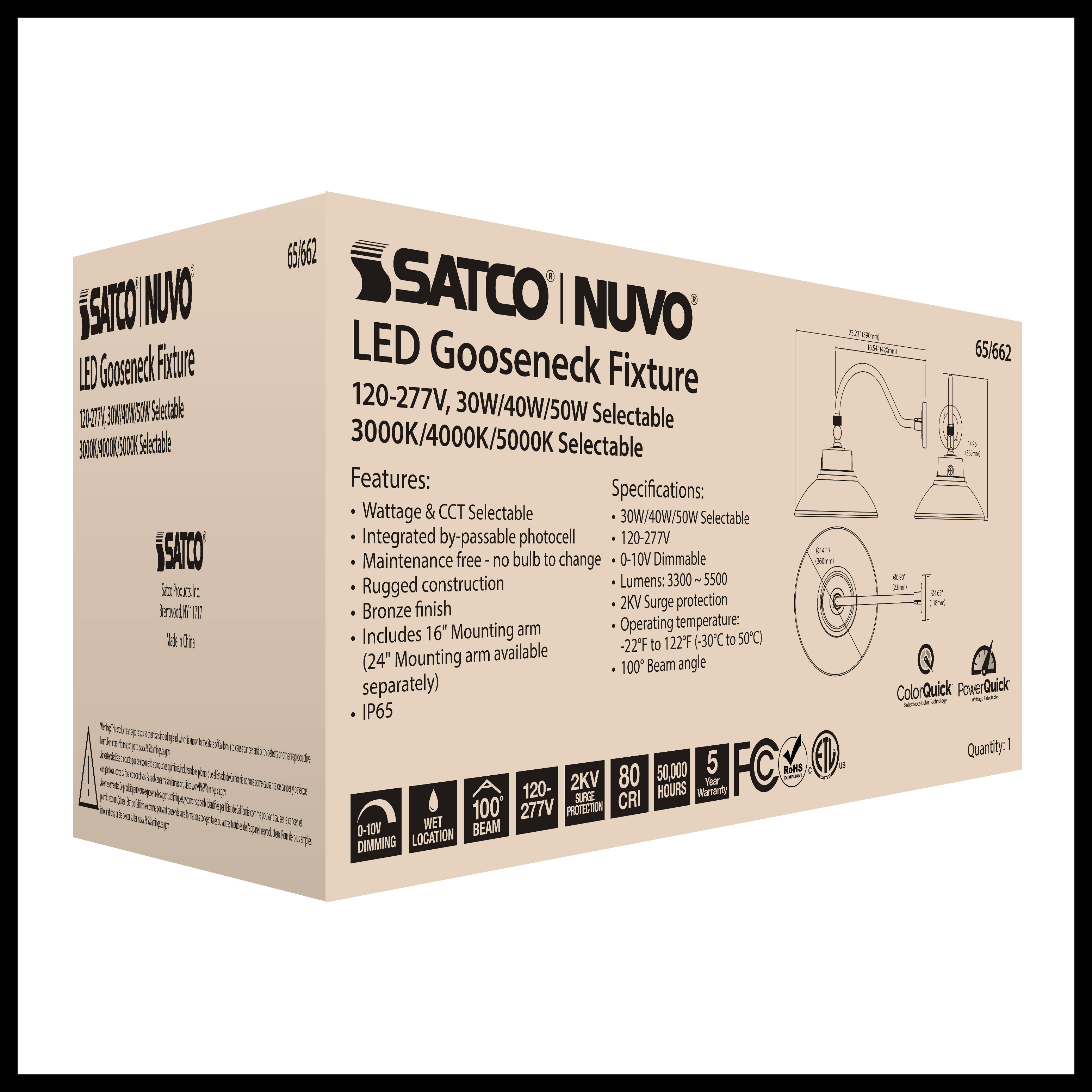 65-662 LED GOOSENECK BRONZE FINISH