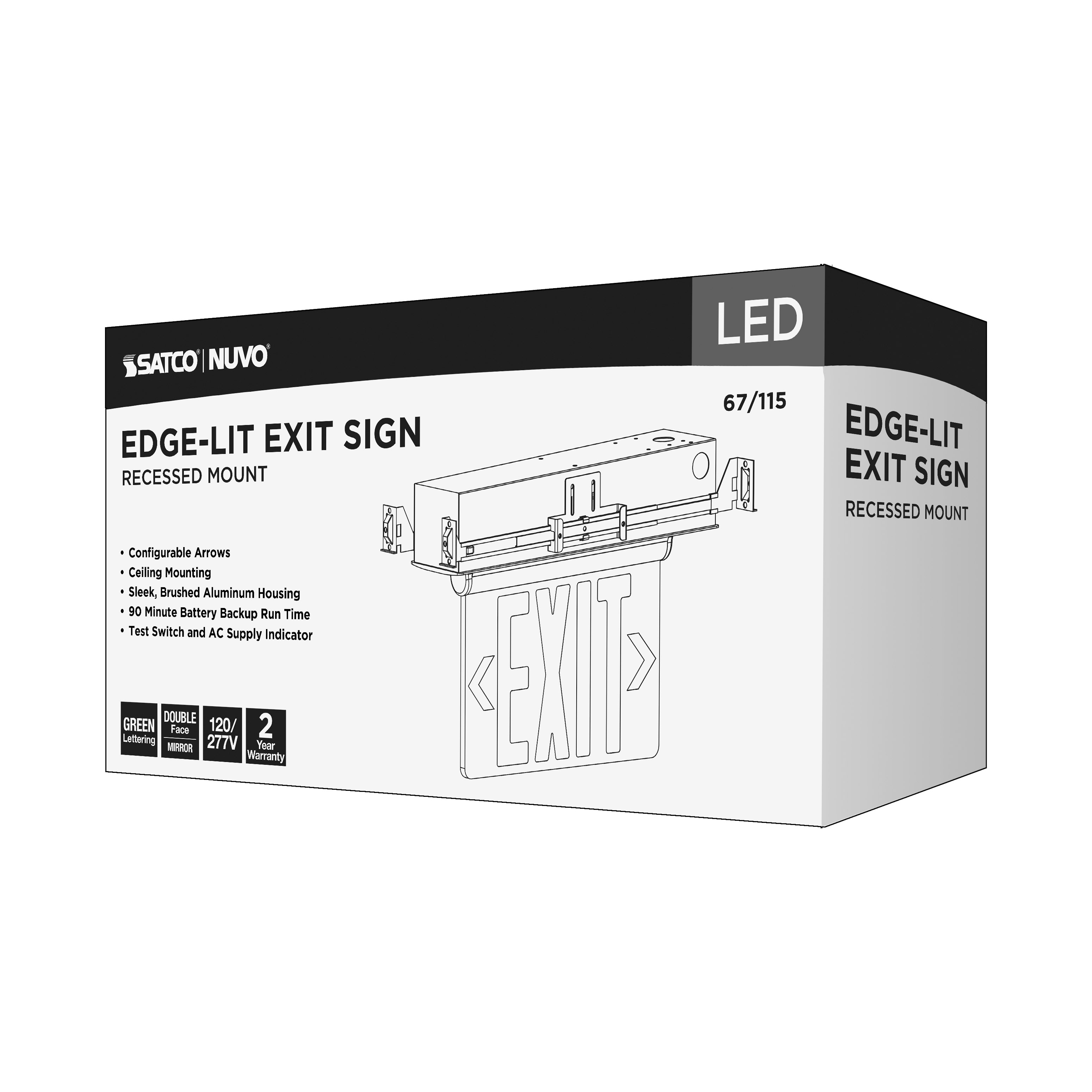 67-115 REC EL EXIT SIGN - DF GR MIR