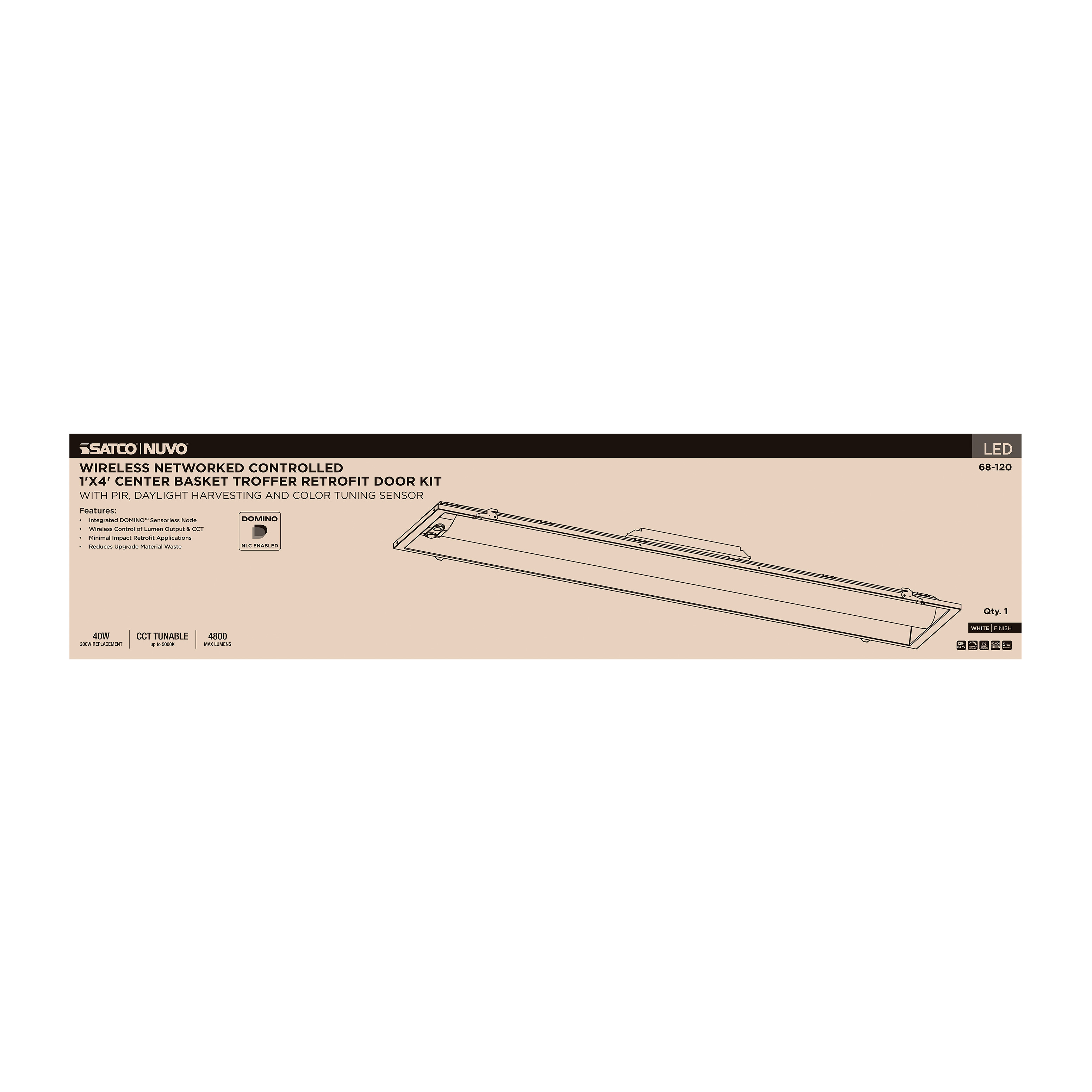 DOMINO 1X4 TROFFER RETRO KIT - 68-120