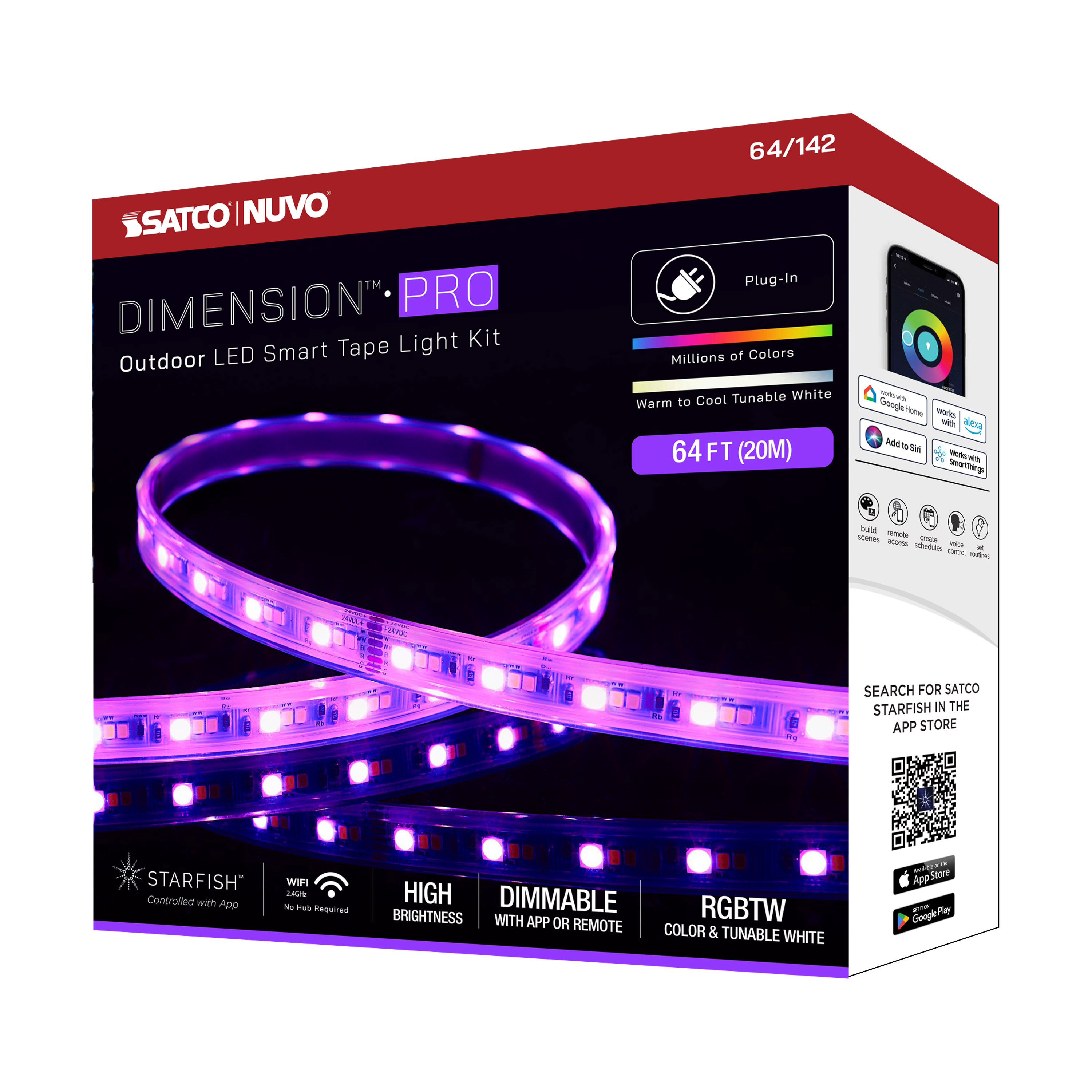 64-142 TAPE/RGBTW-HO/IP65/PLUG/SF/64'