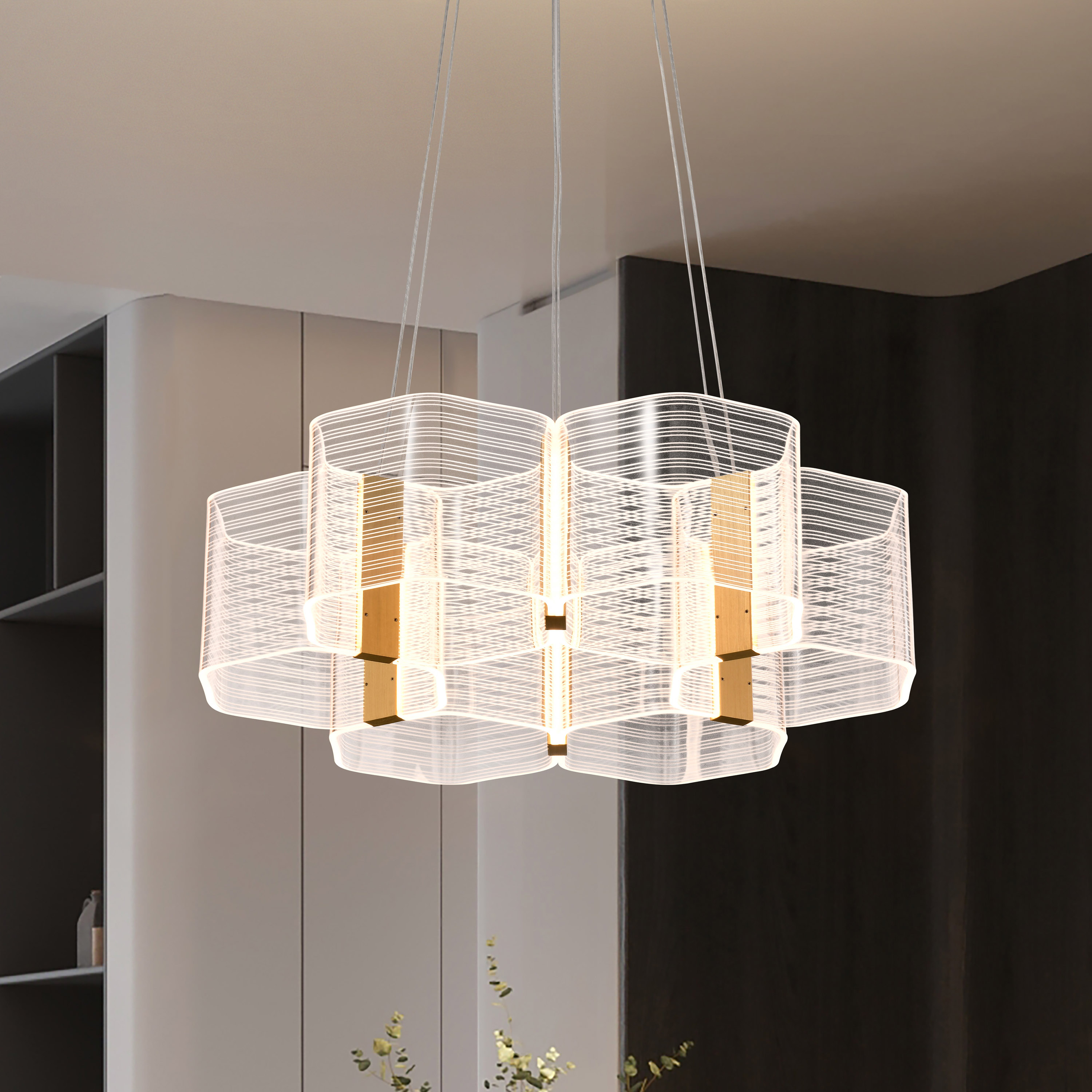 62-2403 KENZO LED 6 LIGHT CHANDELIER