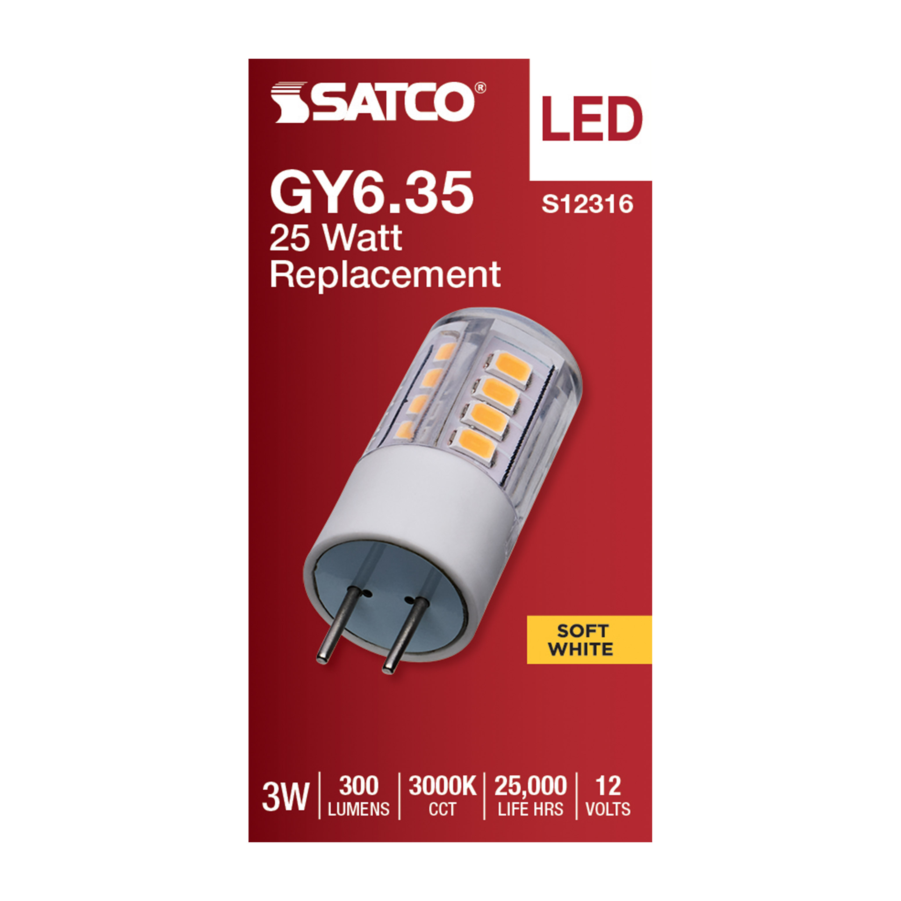 S12316 3W/LED/GY6.35/CL/830/12V