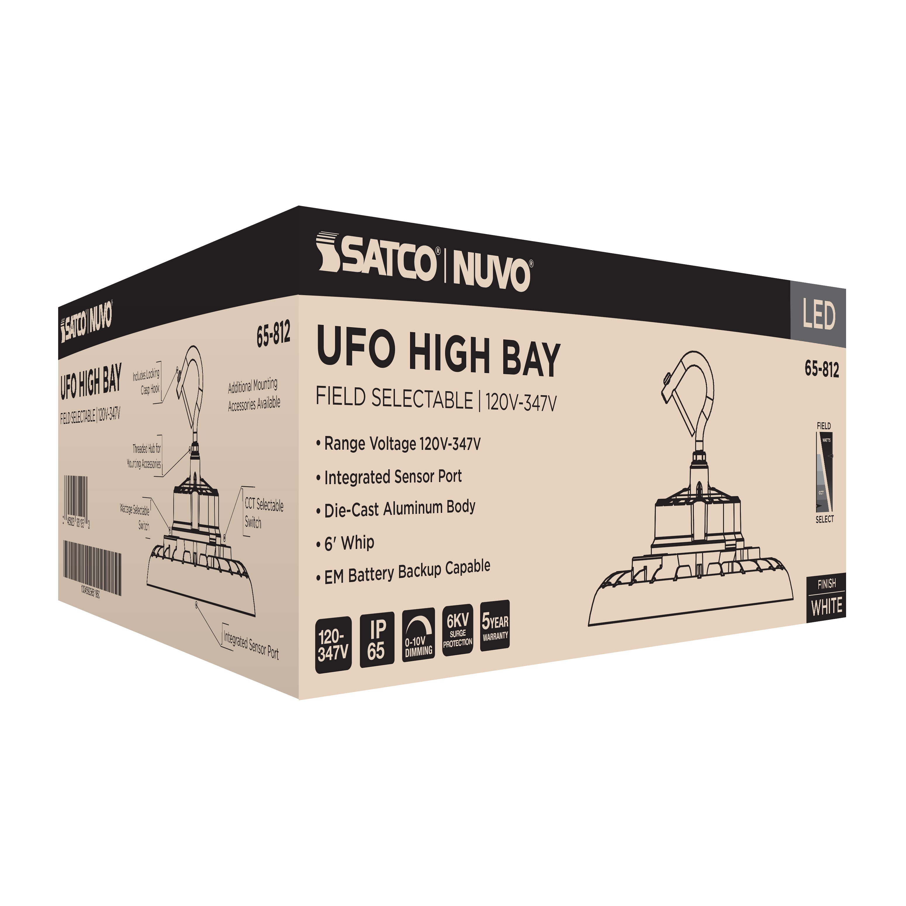65-812 LED UFO HIGHBAY CCT & WATT ADJ
