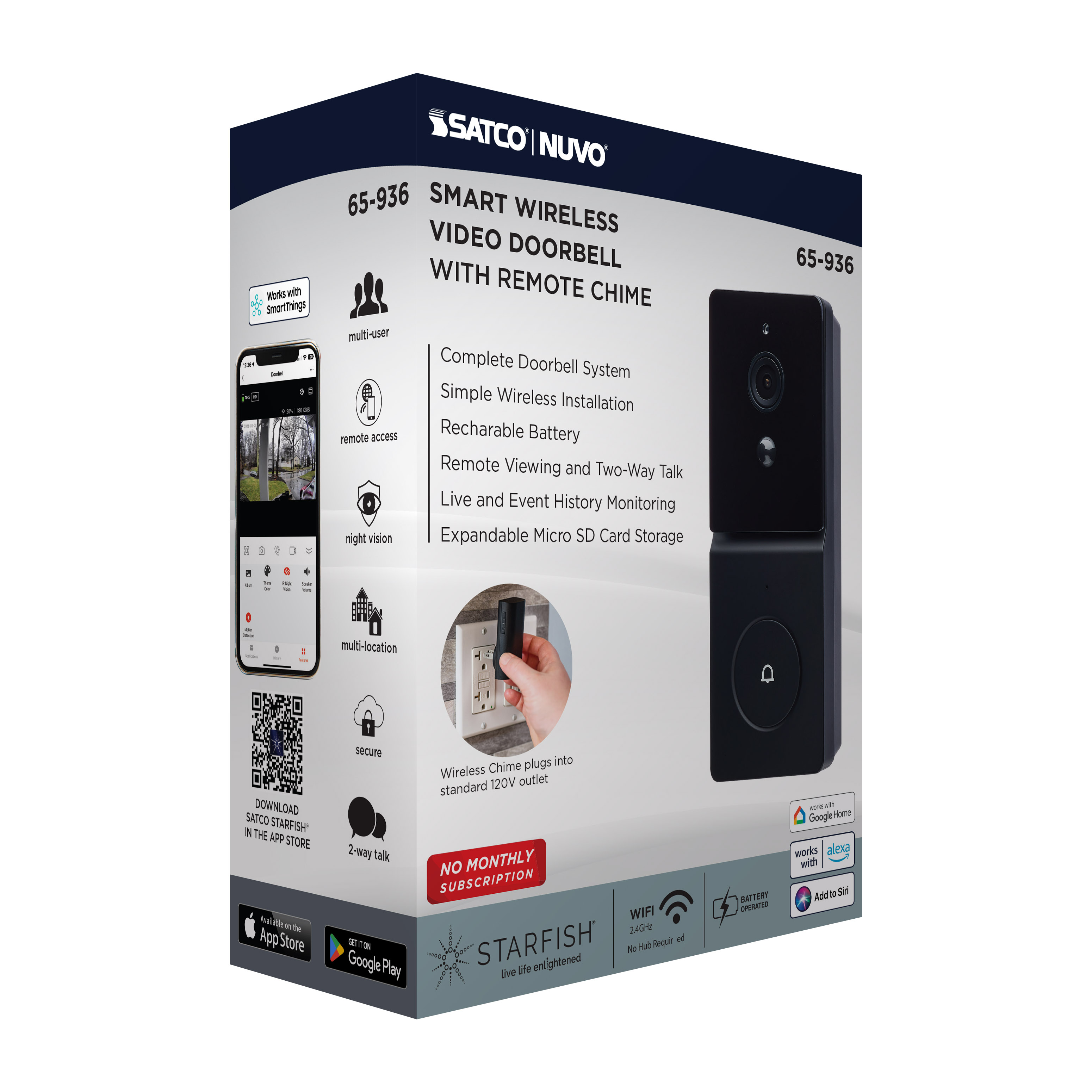 65-936 DOORBELL CAM-BLACK