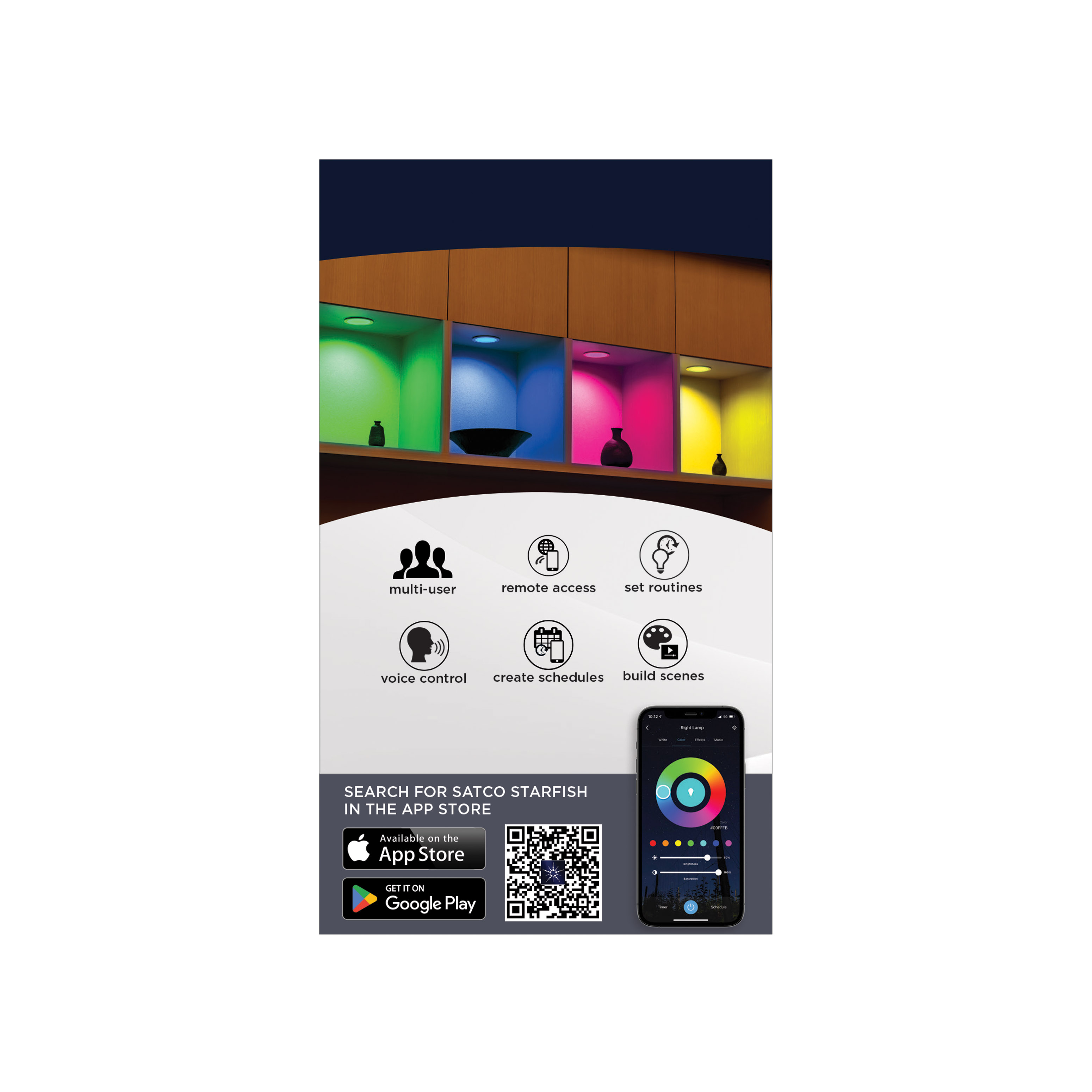 S11568 10.5WLED/RDL/4/RGBTW/RND/WH