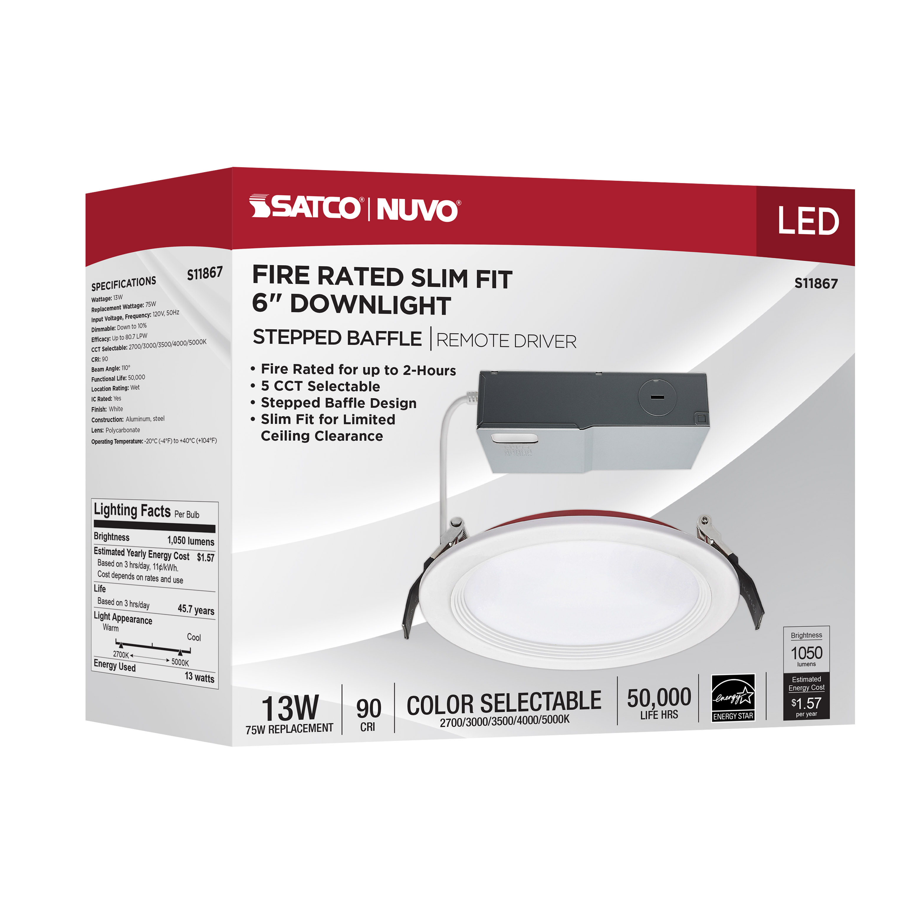 S11867 13WLED/6/FR/CCT/SLF/RD/STB/RND