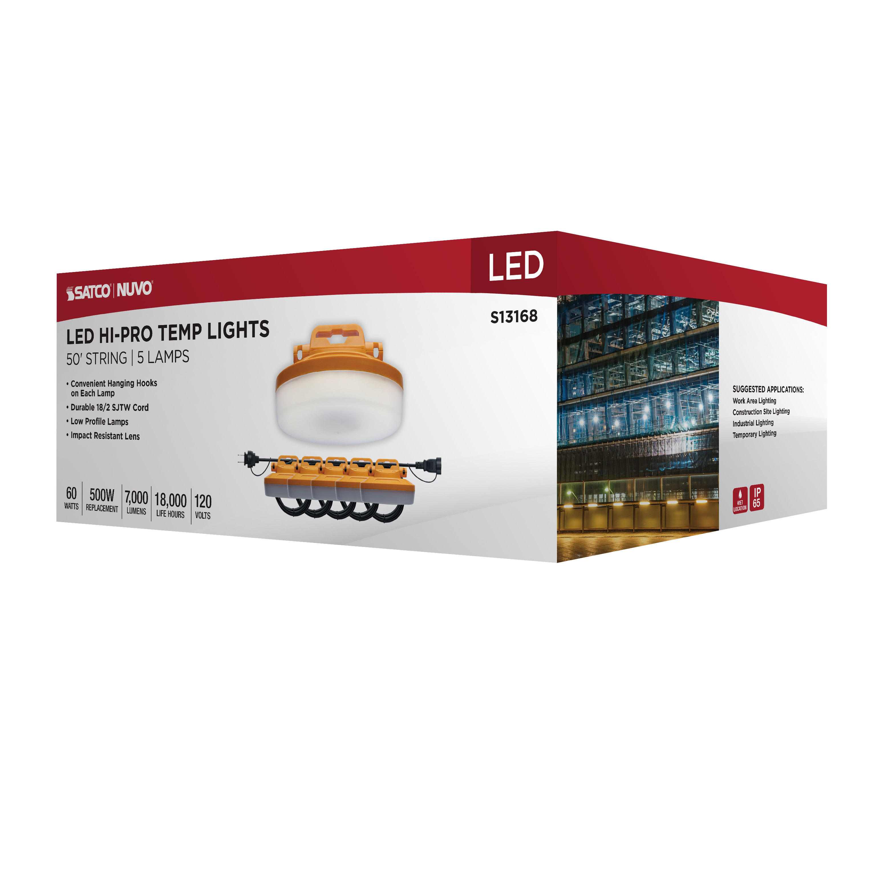 S13168 50-FT/LED/5PC/TEMP/STRING/60W