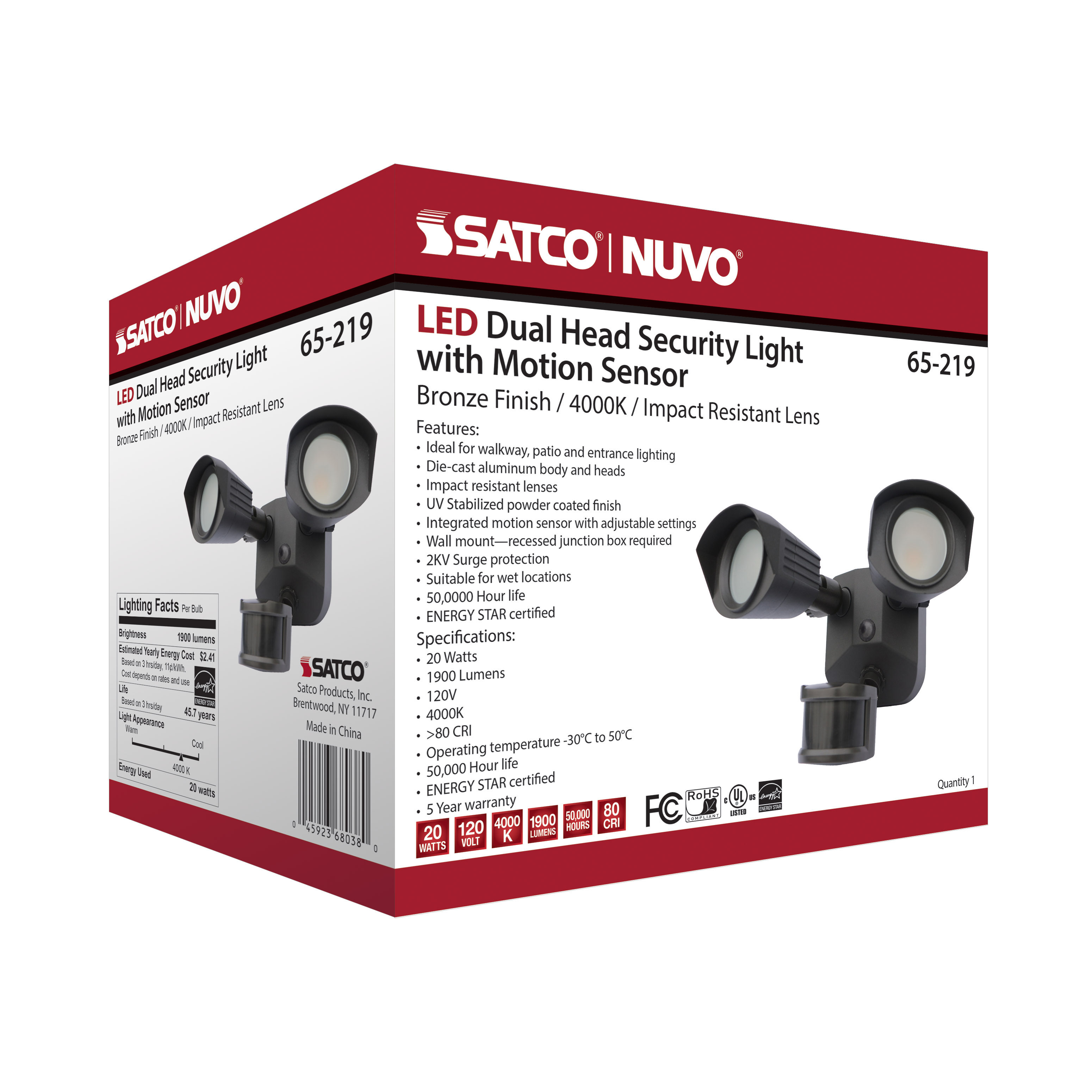 65-219 LED DUAL HEAD SECURITY LIGHT