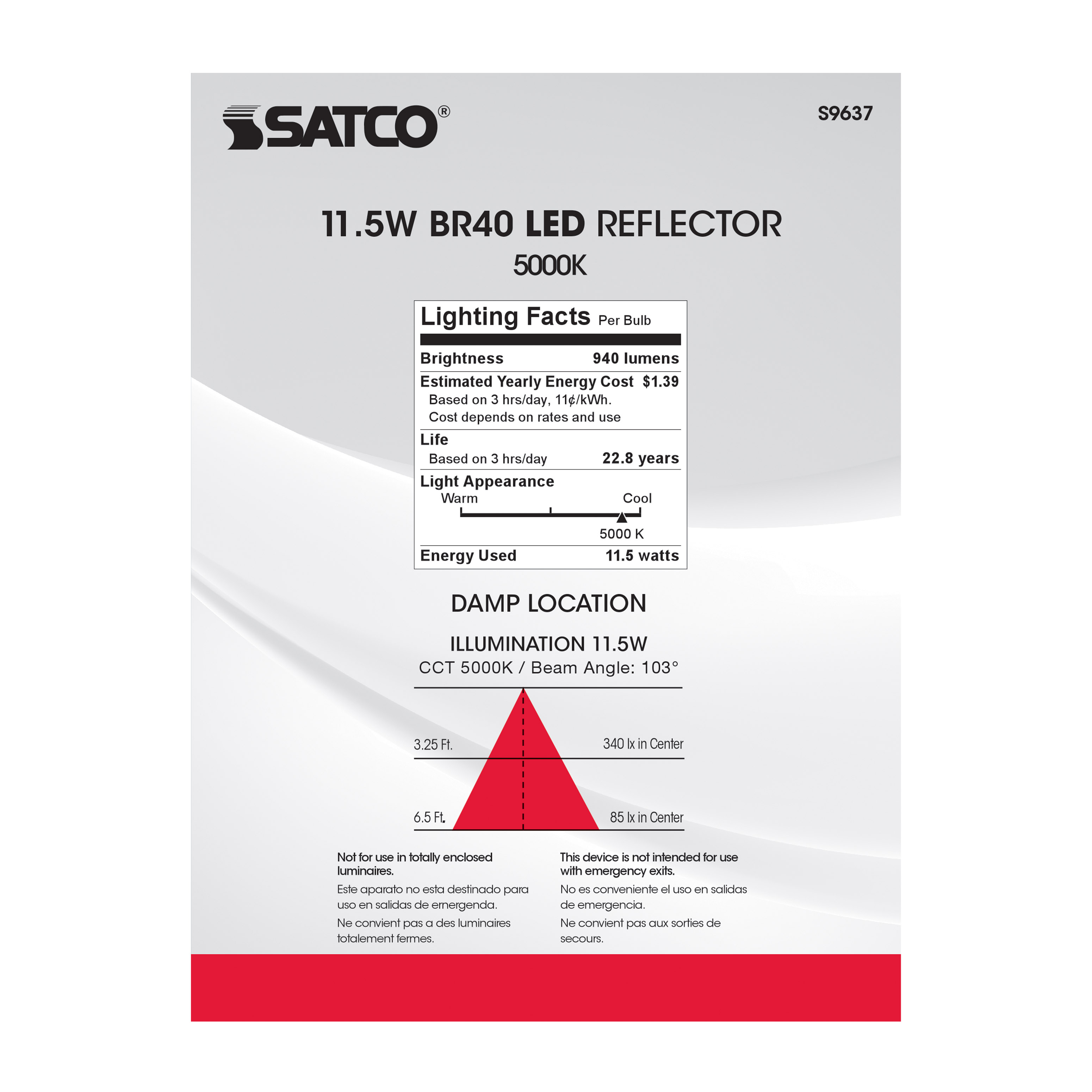 11.5BR40/LED/5000K/940L/120V - S9637