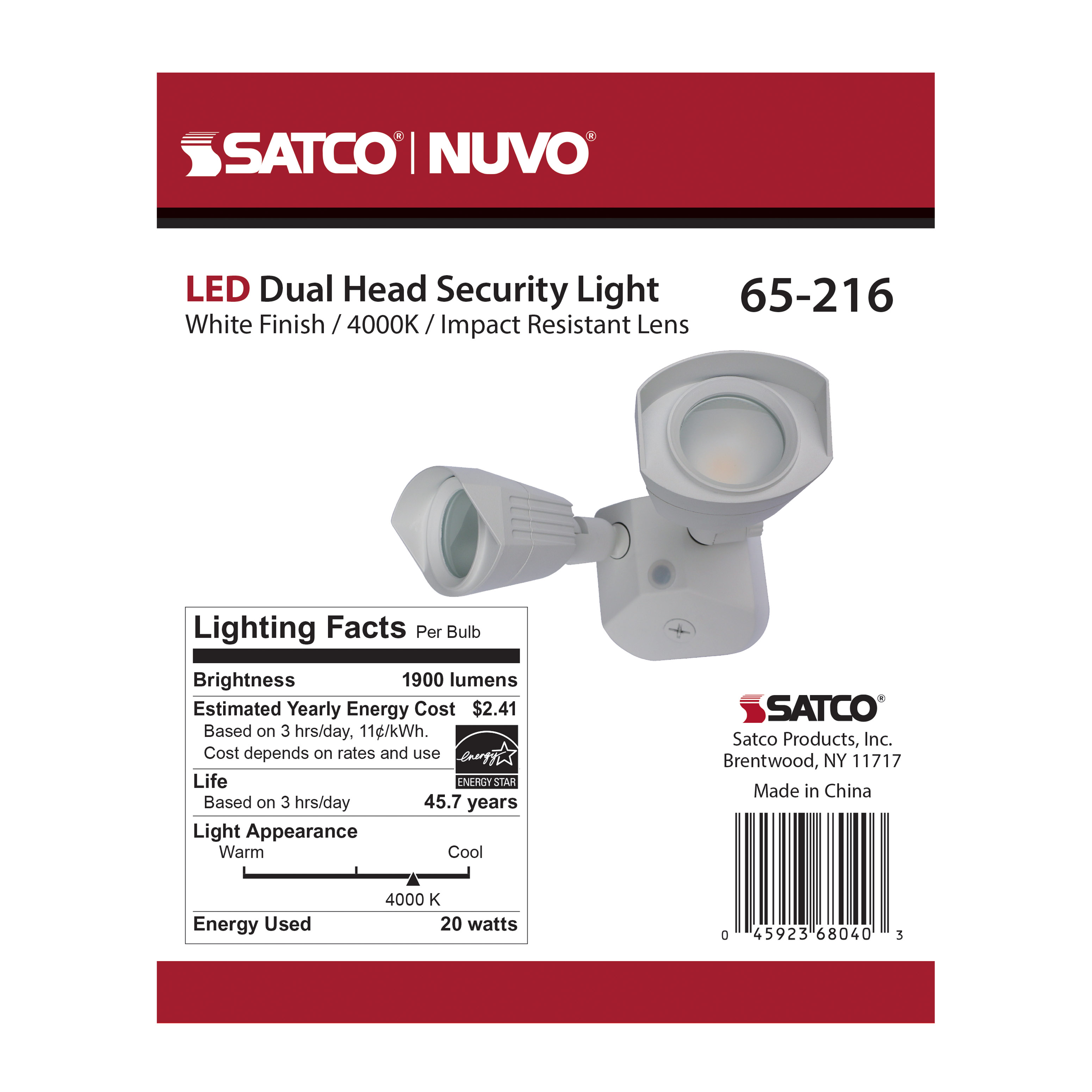 65-216 LED DUAL HEAD SECURITY LIGHT