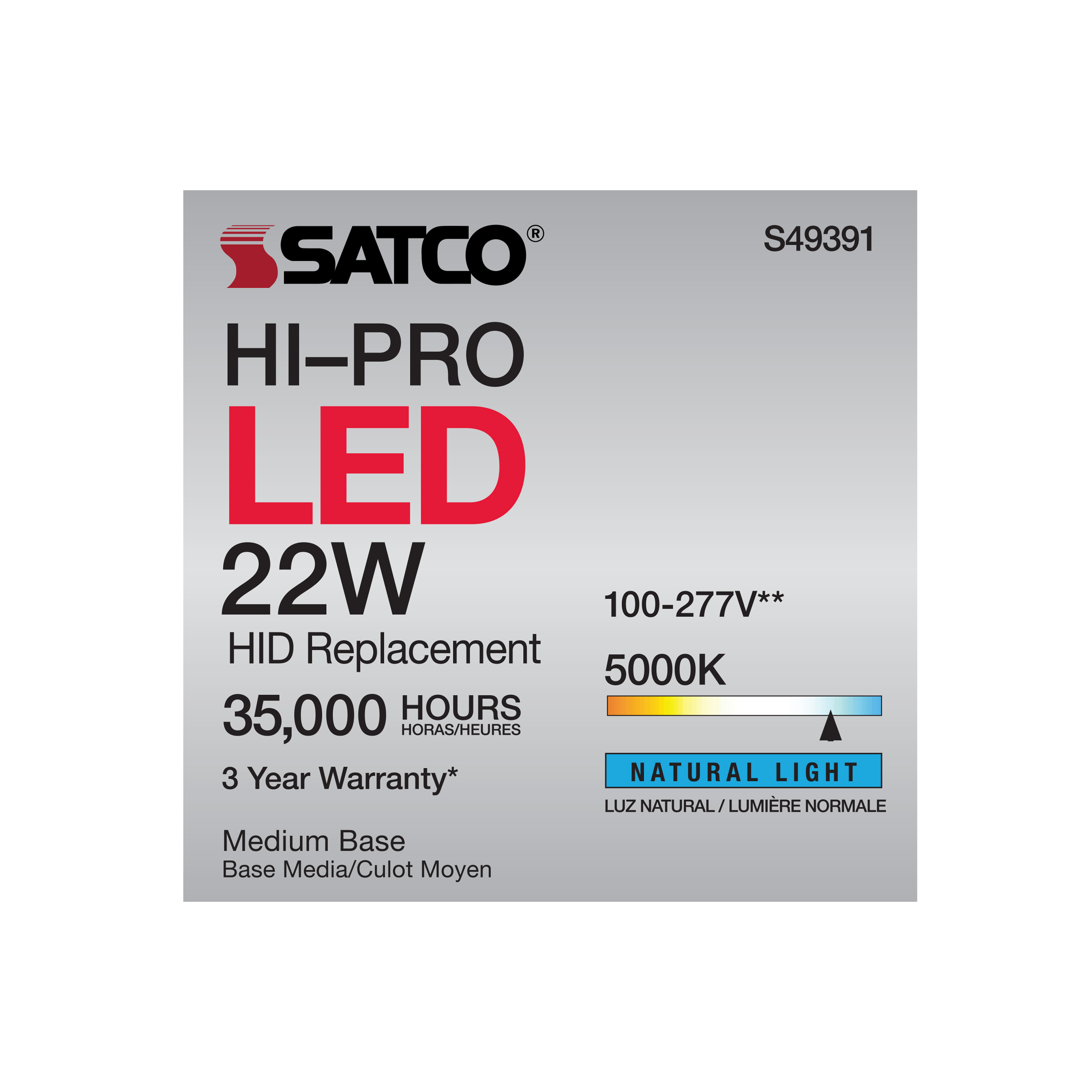 S49391 22W/LED/HP/850/100-277V/E26