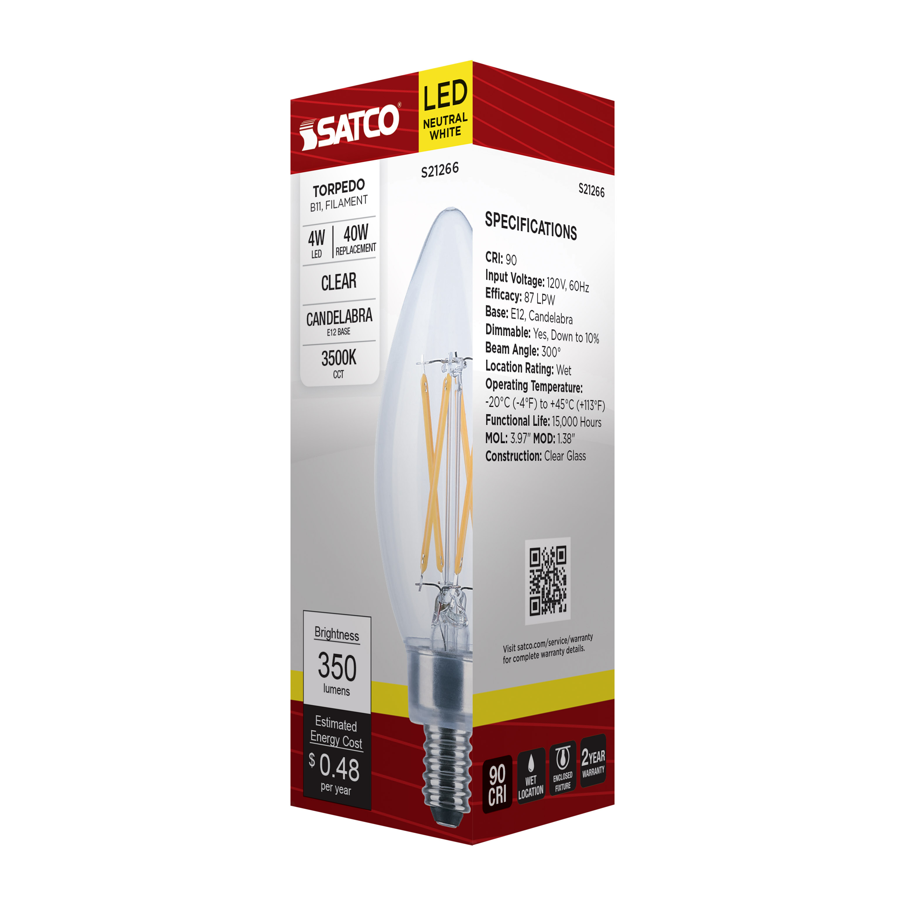 S21266 4B11/LED/935/CL/120V/E12