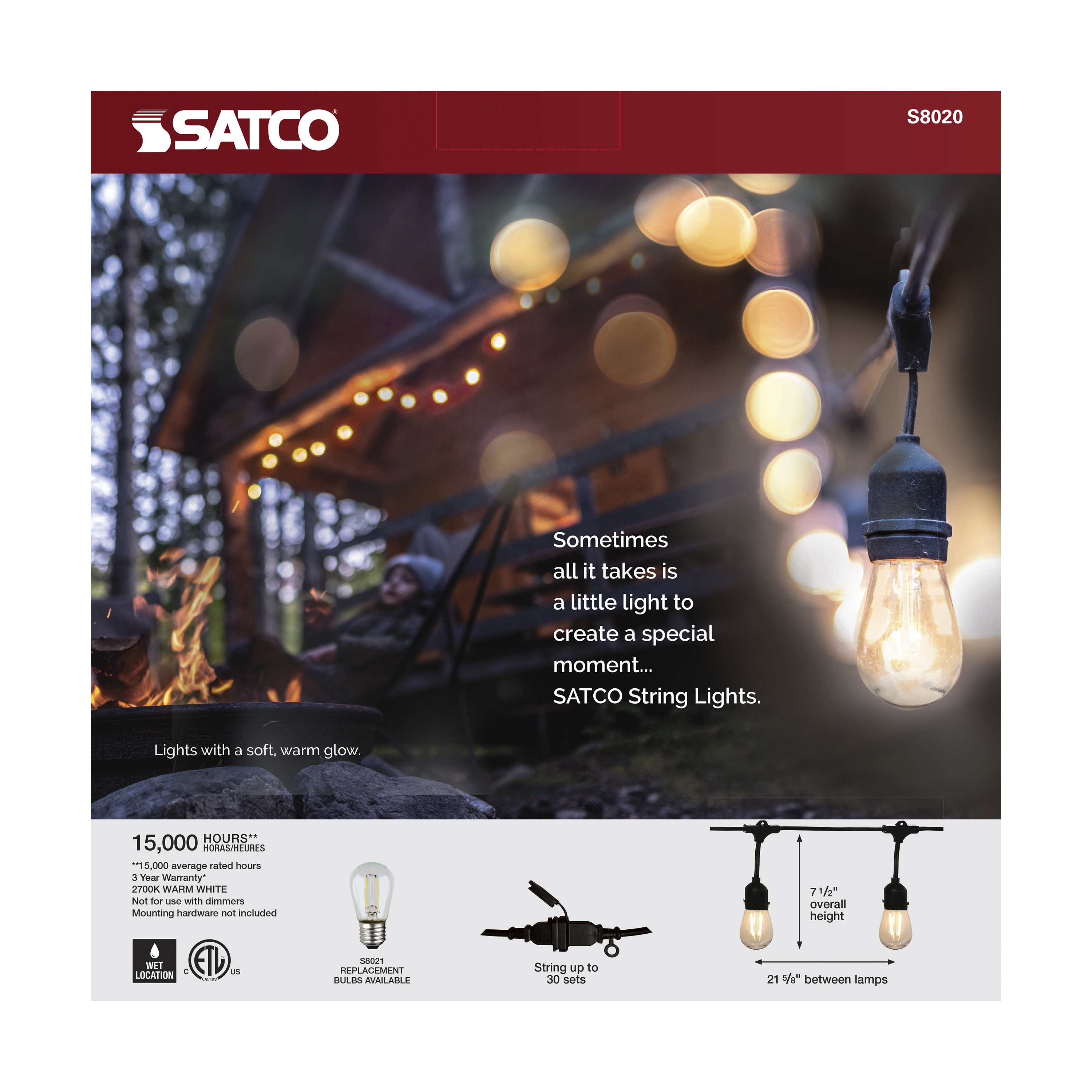 24FT/LED/STRING LIGHT/120V - S8020