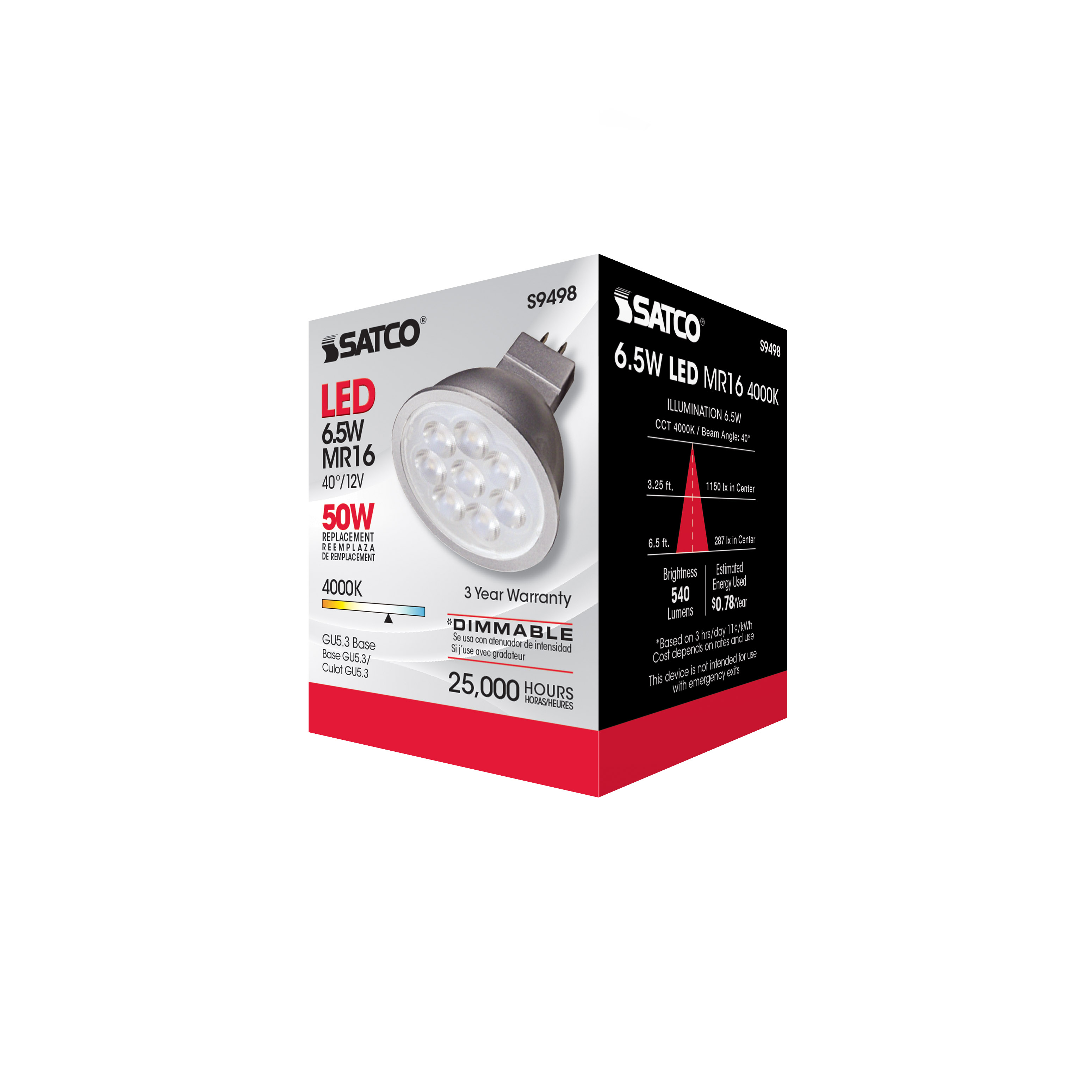 6.5MR16/LED/40'/40K/12V - S9498
