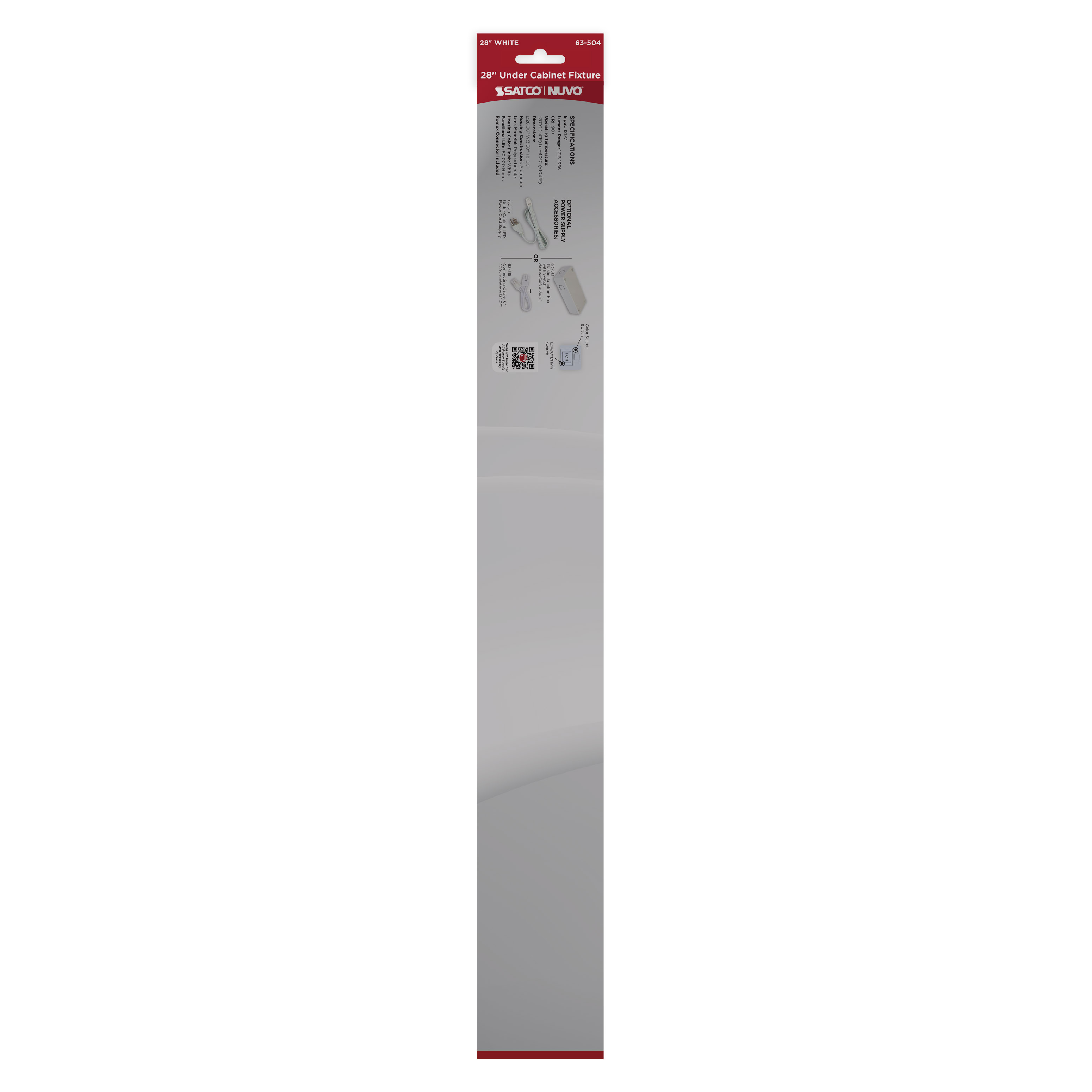 UNDER CAB LED 3CCT 28" - WH - 63-504